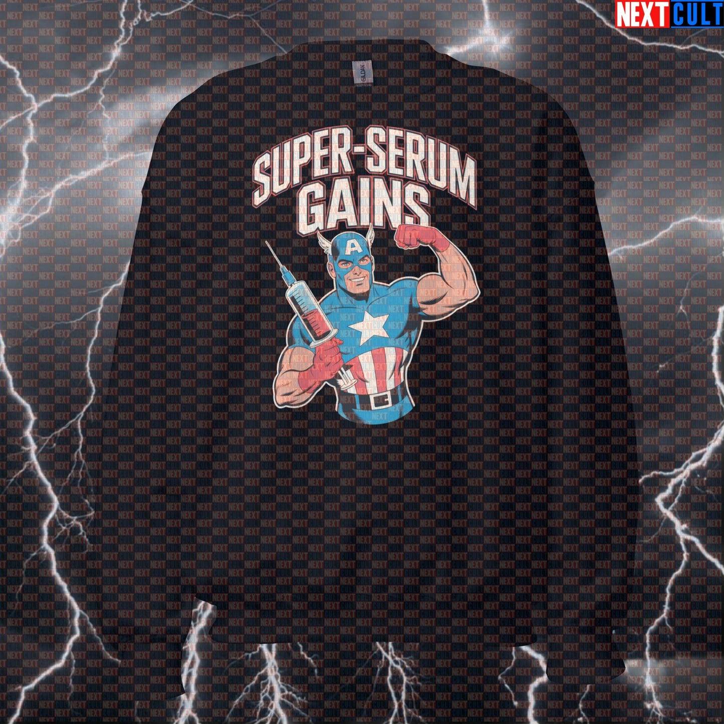 Super Serum Not Natty Funny Gym Sweatshirt Crewneck Pump Cover Pullover Sweater for Lifters Captain Workout Fans Sweatshirts Next Cult Brand