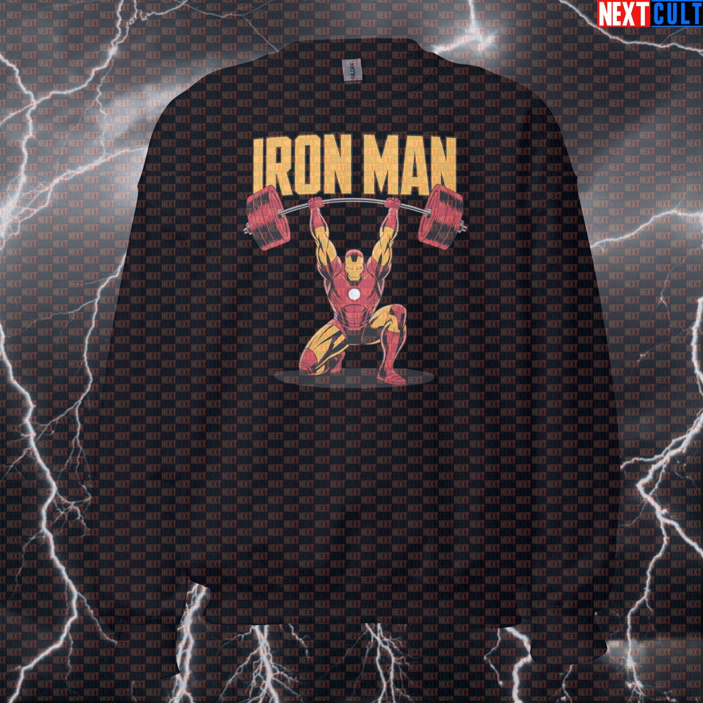 Funny Iron Man Gym Sweatshirt Crewneck Pump Cover Pullover Sweater for Lifters Superhero Workout Sweatshirt Avengers Bodybuilding Films Fitness Gym Iron Man Powerlifting Pump Cover Superheroes Workout Next Cult Brand