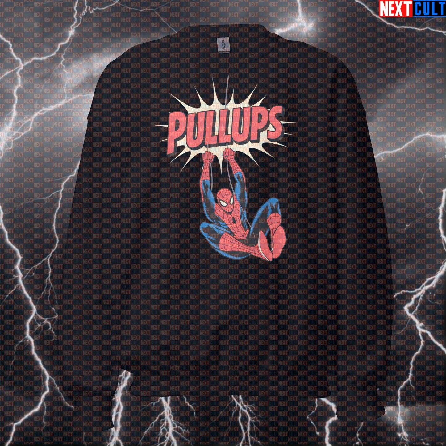 Funny Gym Spider Hero Pullups Sweatshirt Crewneck Pump Cover Pullover Sweater for Lifters Gymbros Workout Fans Sweatshirts Next Cult Brand