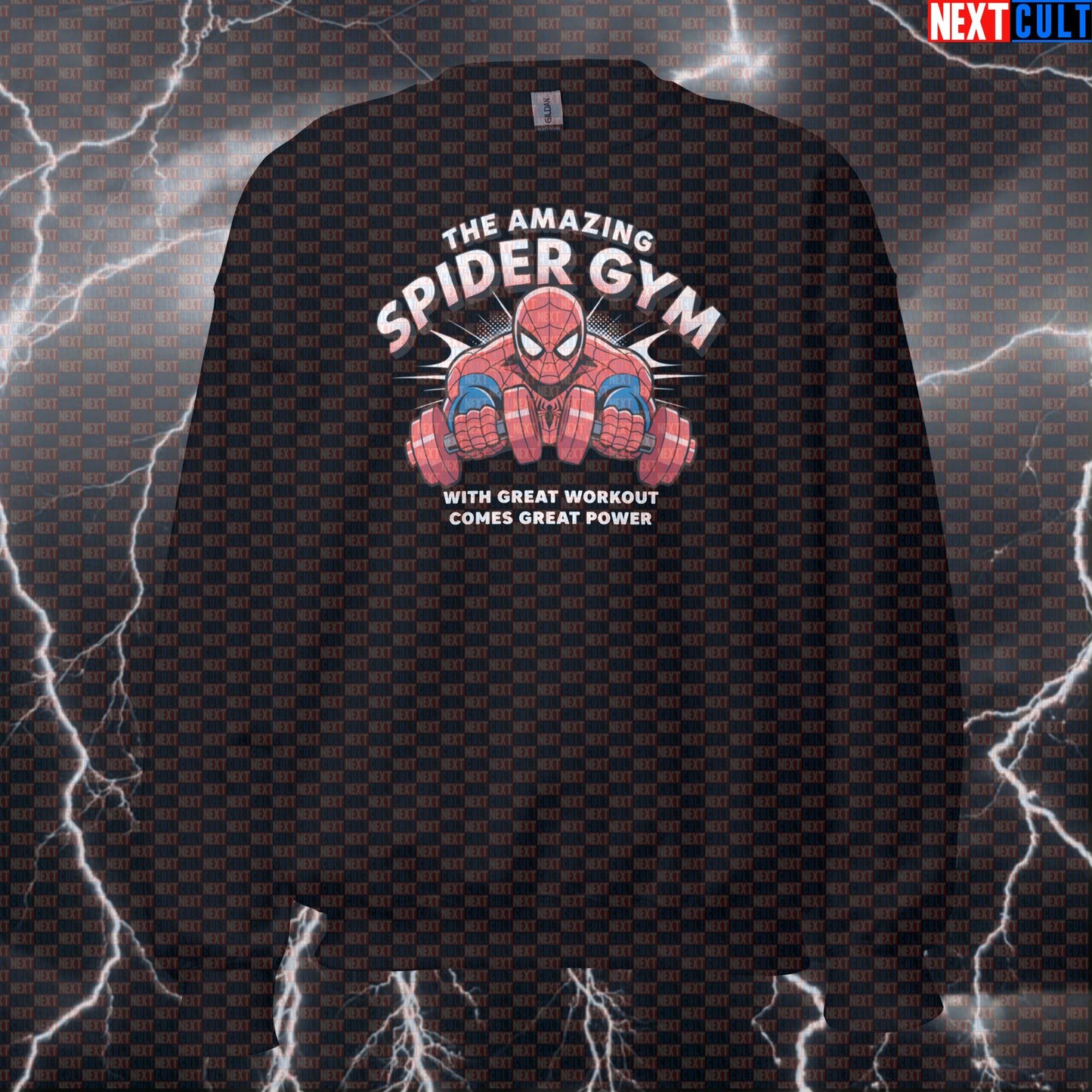 With Great Workout Comes Great Power Funny Gym Sweatshirt Crewneck Pump Cover Pullover Sweater for Lifters Sweatshirts Next Cult Brand