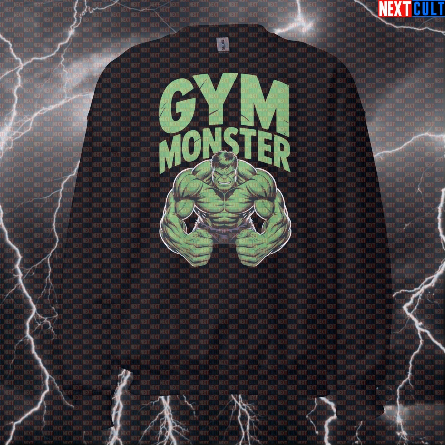 Funny Gym Monster Hulk Inspired Gym Sweatshirt Crewneck Pump Cover Pullover Sweater for Lifters Workout Fans Sweatshirts Next Cult Brand