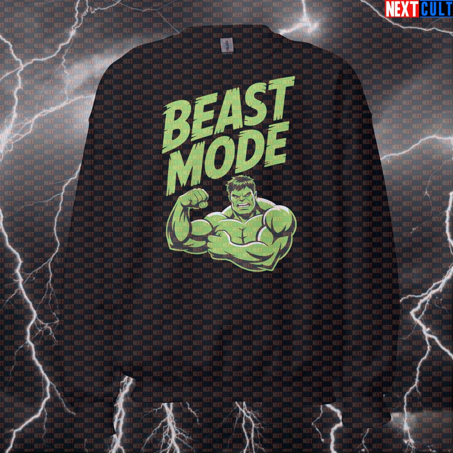 Beast Mode Hulk Gym Hero Funny Gym Sweatshirt Pump Cover Crewneck Pullover Workout Sweater Top for Gains Sweatshirts Next Cult Brand