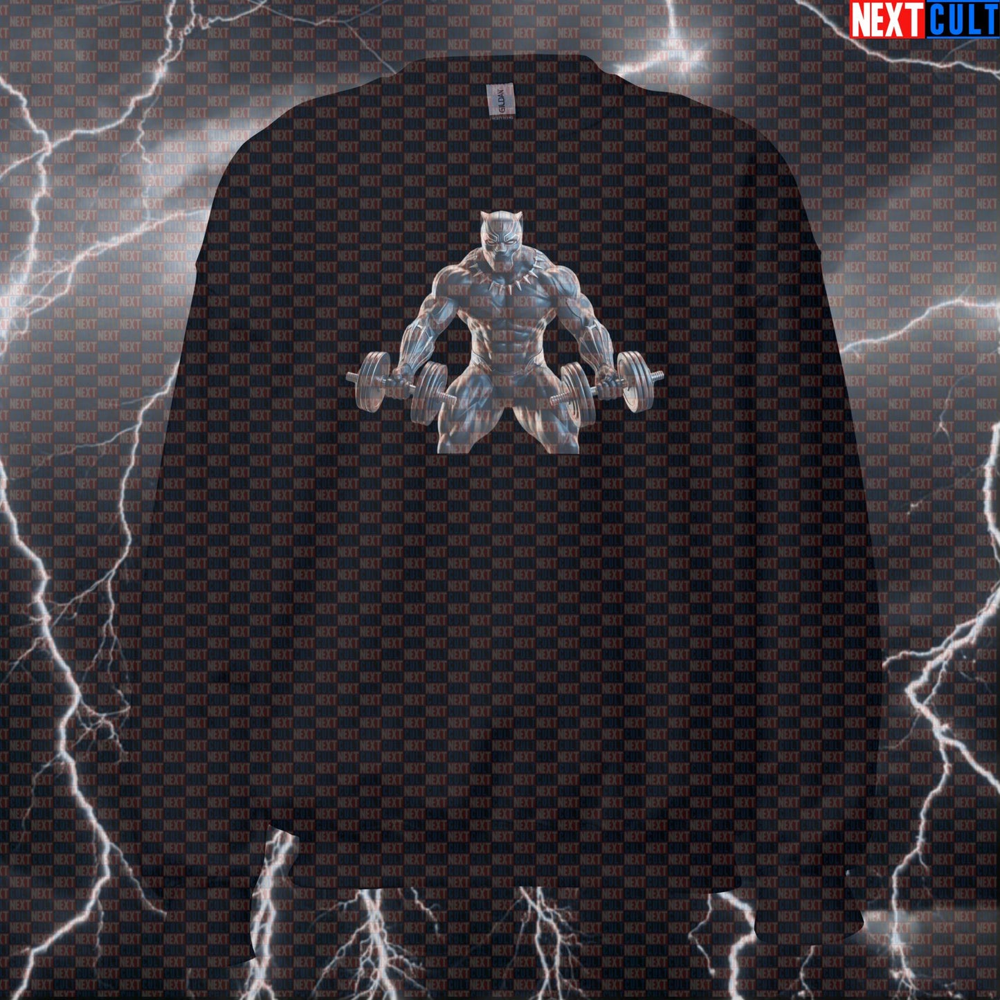 Black Panther Gym Hero Funny Gym Sweatshirt Pump Cover Crewneck Pullover Workout Sweater for Lifters Sweatshirts Next Cult Brand