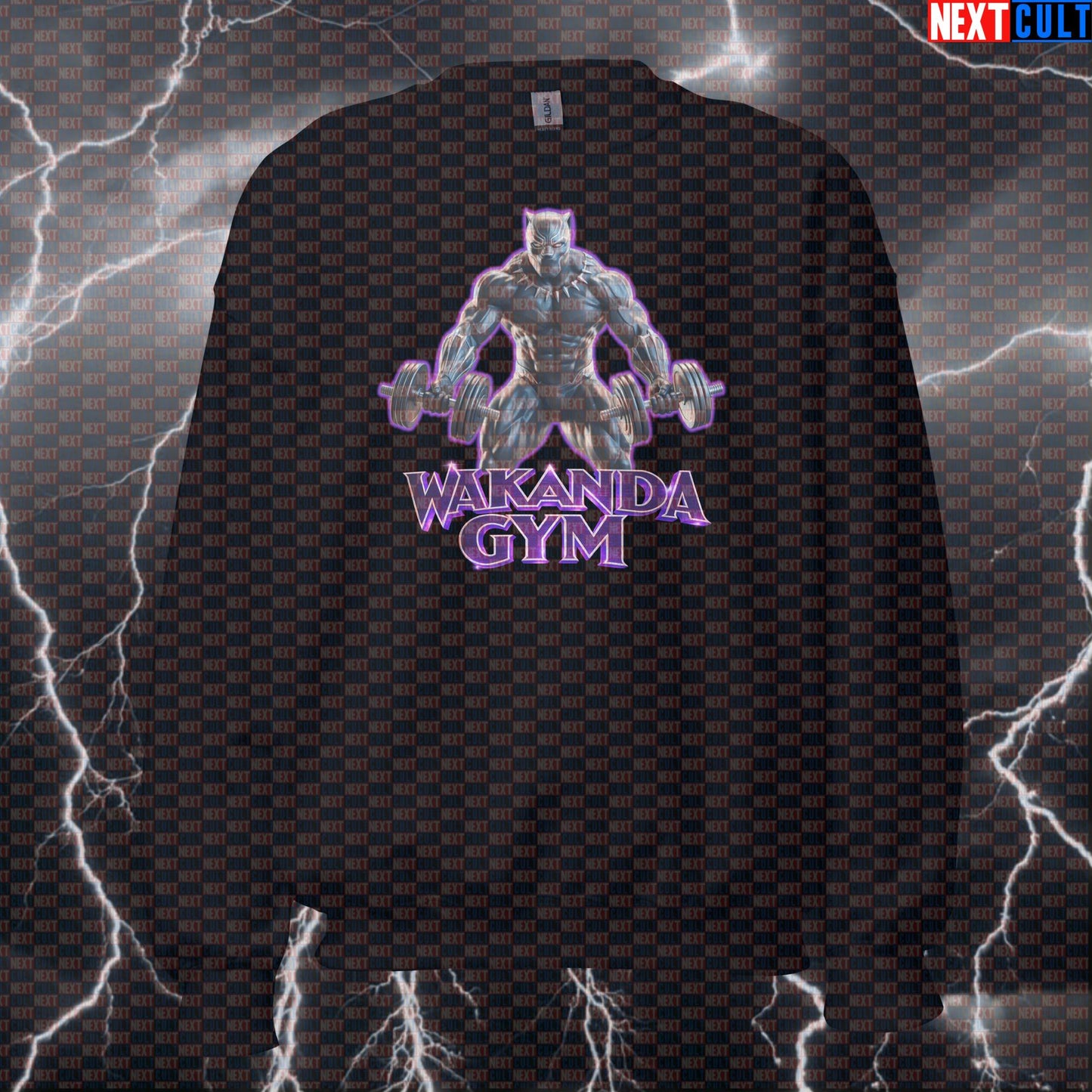 Wakanda Gym Black Panther Funny Gym Sweatshirt Workout Sweatshirt Bodybuilding Powerlifting Fitness Meme Sweatshirts Next Cult Brand