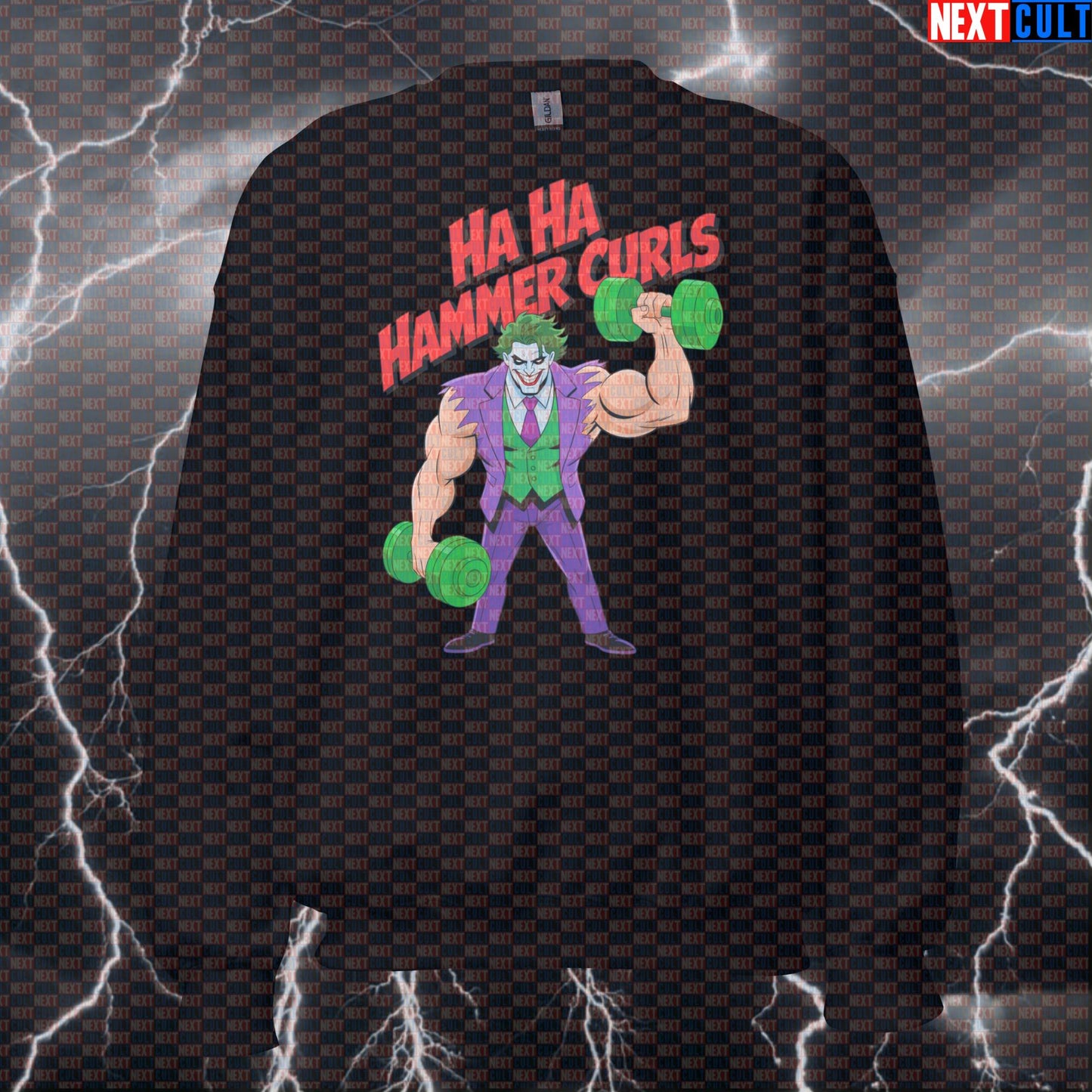 Ha Ha Hammer Curls Joker Gym Sweatshirt Funny Workout Crewneck Pullover Pump Cover Gym Sweatshirt Top Sweatshirts Next Cult Brand