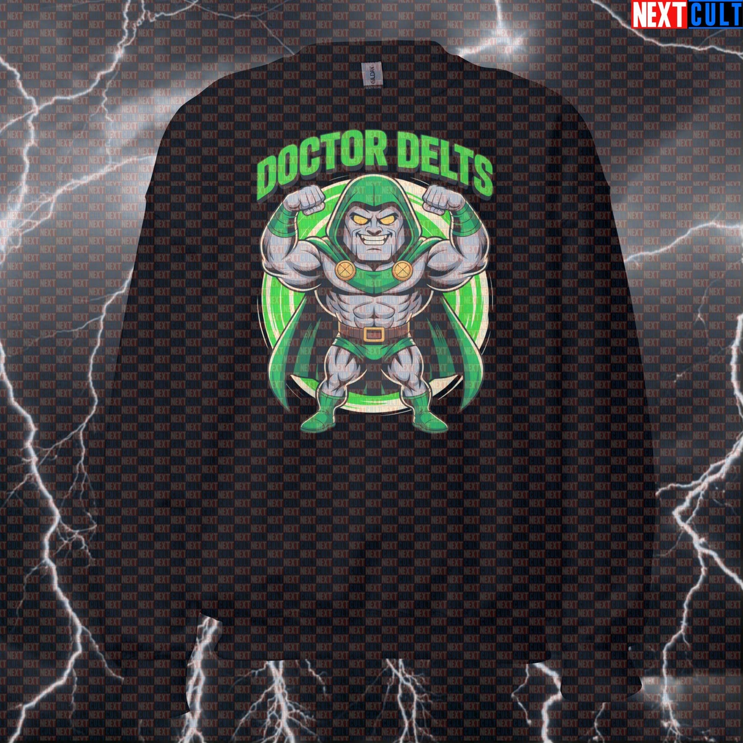 Doctor Delts Gym Villain Funny Gym Sweatshirt Pump Cover Crewneck Pullover Workout Sweater for Shoulder Day Gains Sweatshirts Next Cult Brand