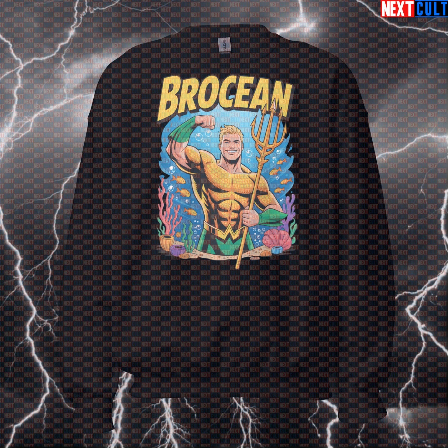 Brocean Gym Hero Funny Aquaman Pump Cover Sweatshirt for Lifters Gymbros Workout Crewneck Pullover Top Sweatshirts Next Cult Brand