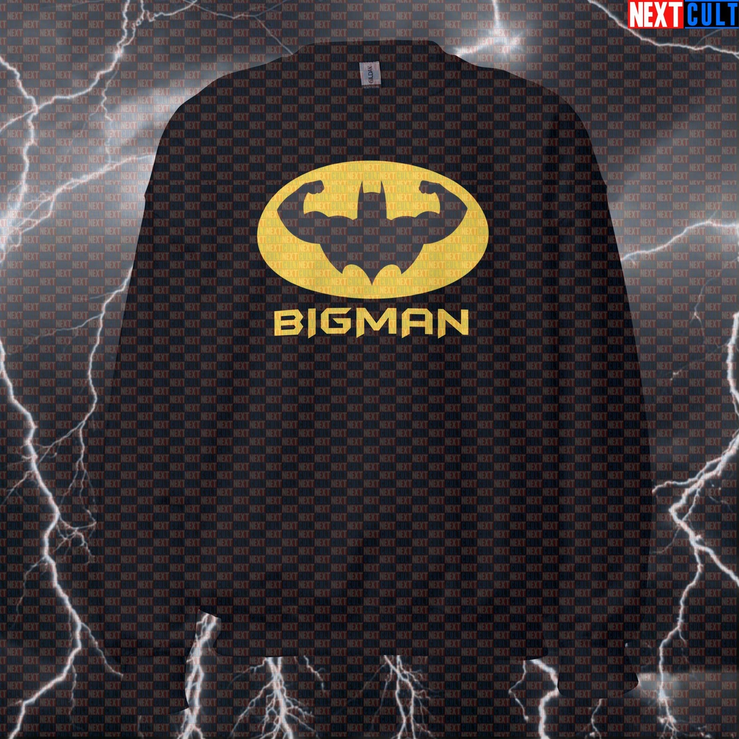 Big Man Batman Gym Hero Funny Gym Sweatshirt Pump Cover Crewneck Pullover Workout Sweater Jumper Top Sweatshirts Next Cult Brand