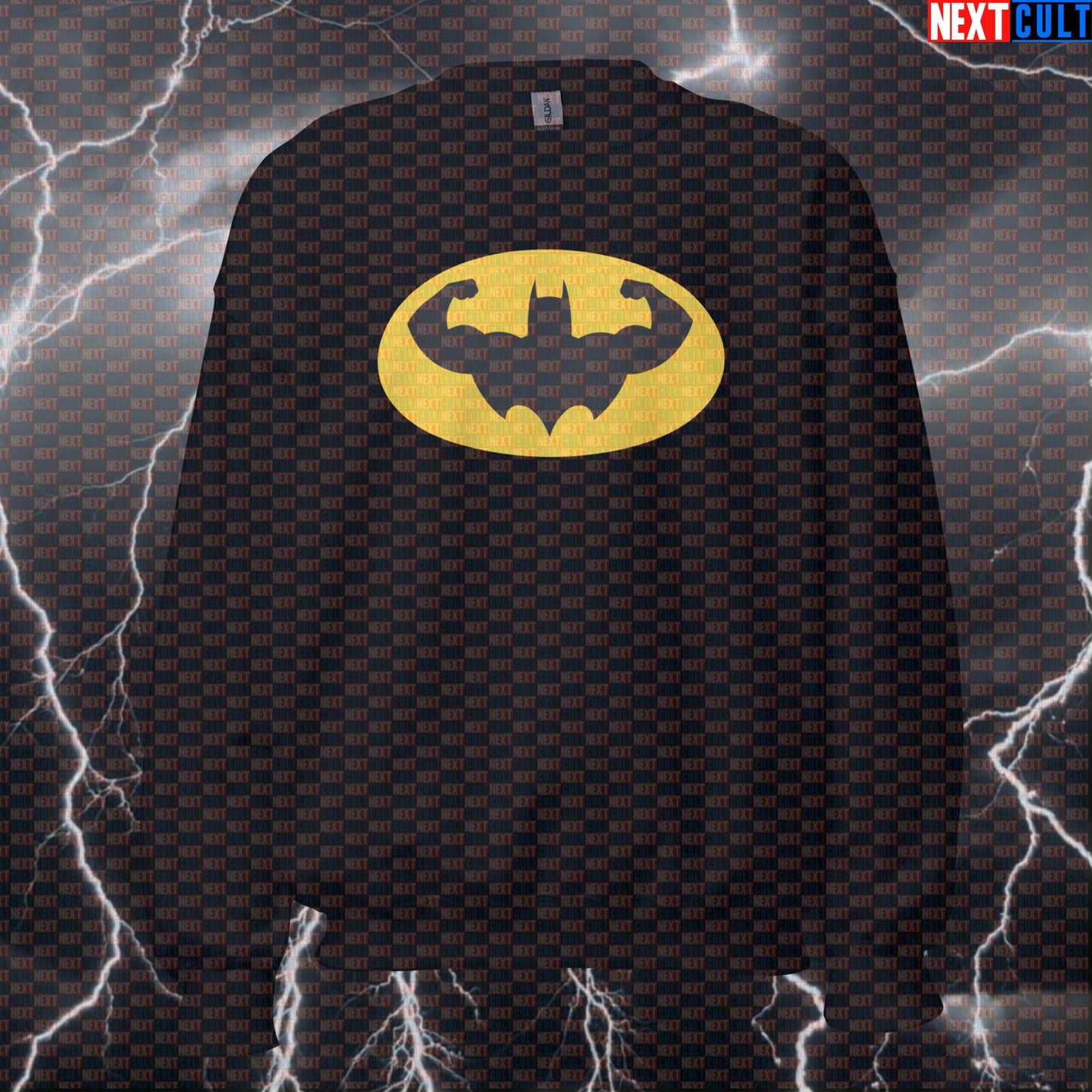 Funny Swole Batman Gym Sweatshirt Pump Cover Crewneck Pullover Workout Sweatshirt for Lifters Gymbros Sweatshirts Next Cult Brand