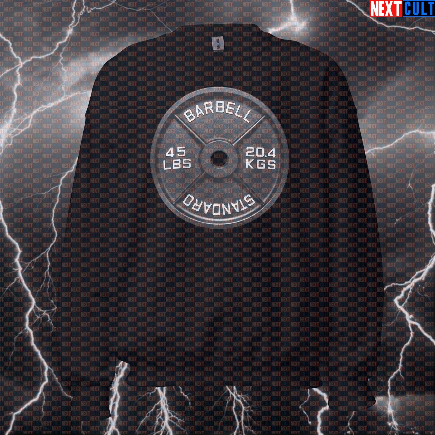 45LB Metal Weight Plate Funny Gym Sweatshirt Barbell Standard Lifting Workout Sweatshirt Fitness Sweatshirts Next Cult Brand