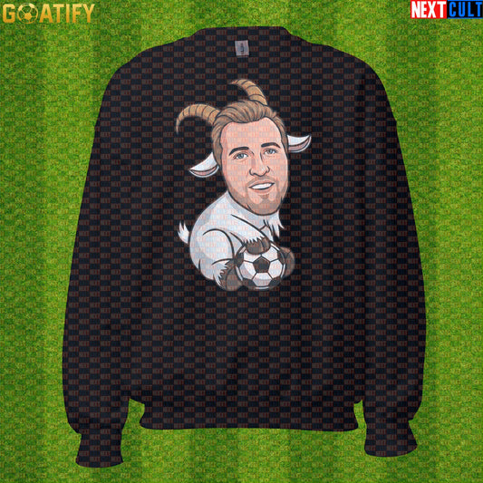 Harry Kane Sweatshirt – GOAT Football Crewneck Gift for England and Bayern Munich Supporters Black Sweatshirts Next Cult Brand