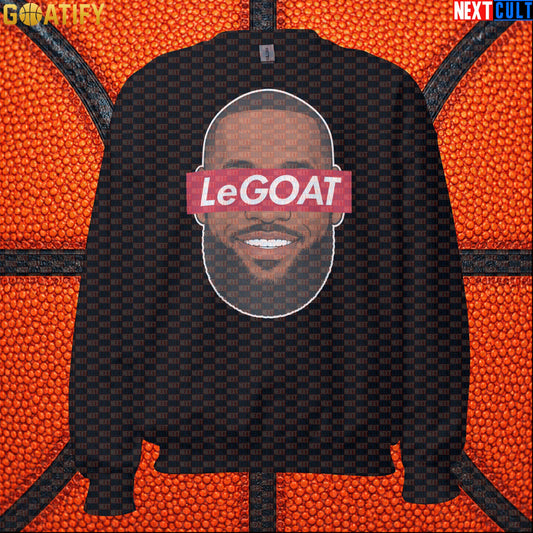 LeBron James Sweatshirt – Retro LeGOAT Crewneck Gift for NBA Fans and Basketball Collectors Black Sweatshirts Next Cult Brand