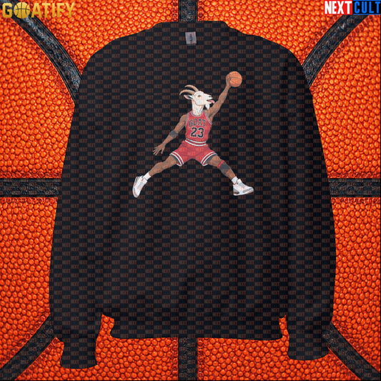 Michael Jordan Sweatshirt – Free Throw Line Dunk GOAT Crewneck for Chicago Bulls Fans Black Sweatshirts Next Cult Brand