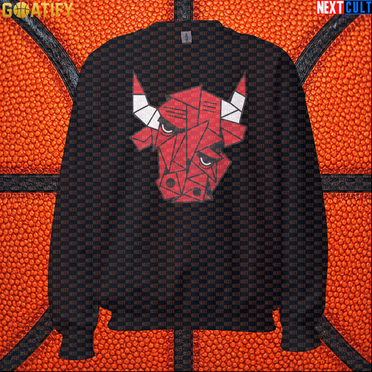 Chicago Bulls Meme Sweatshirt – Picasso Bulls Cubism Art Crewneck for Basketball Fans Black Sweatshirts Next Cult Brand