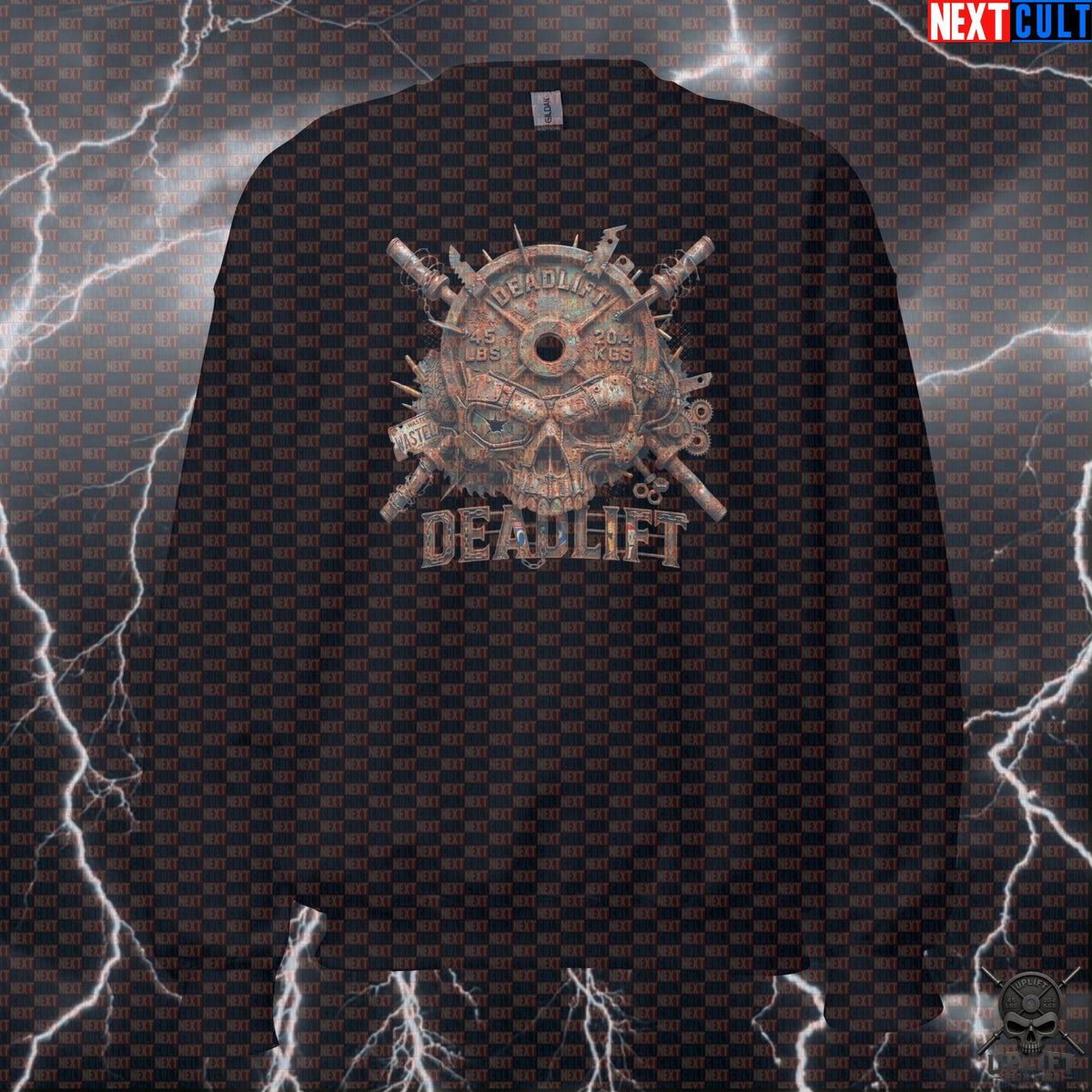 Deadlift Sweatshirt Wasteland Skull Graphic for Lifters, Hardcore Fitness Pullover Gift Sweatshirts Next Cult Brand