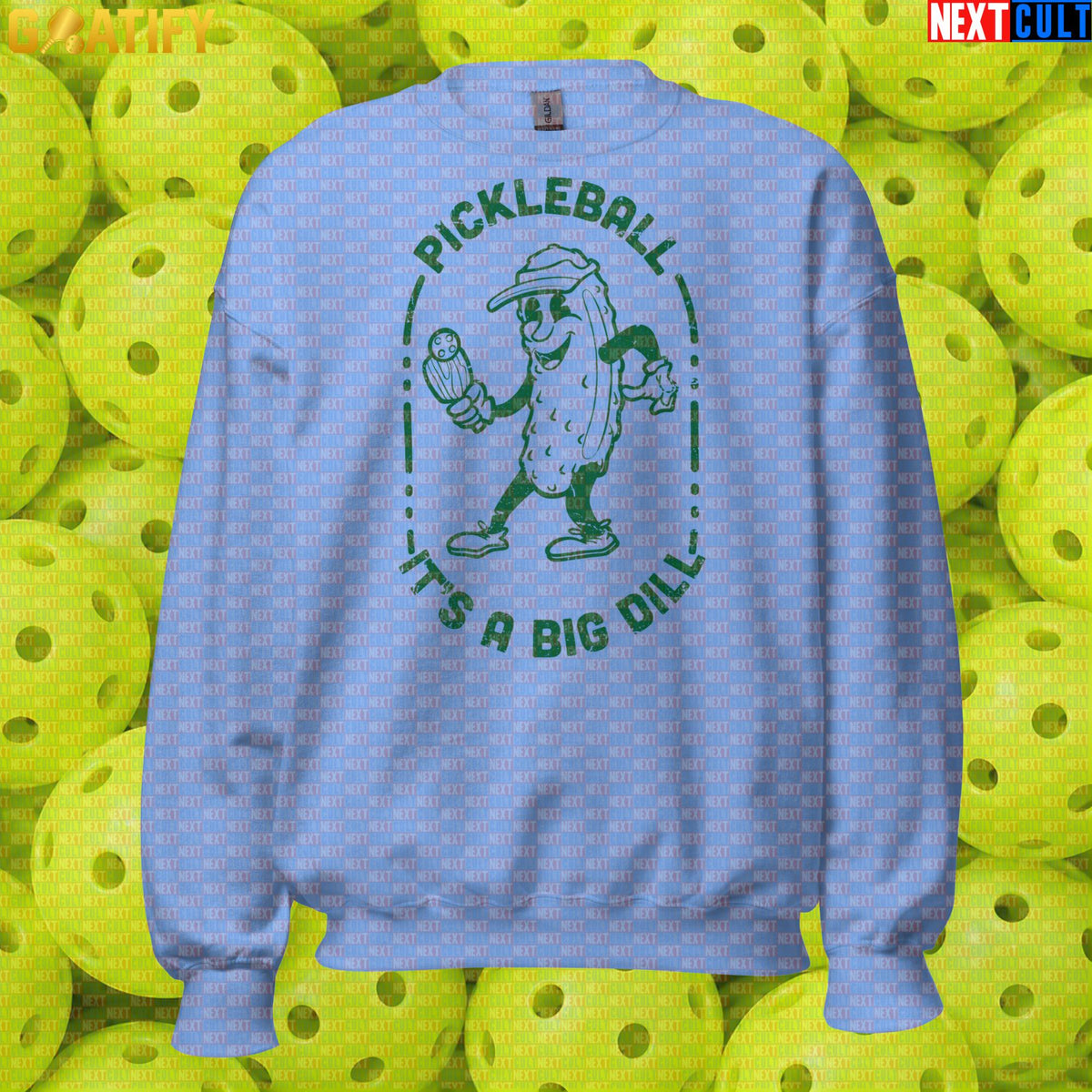 Pickleball Sweatshirt It's a Big Dill Vintage Pickle Joke for Players & Sports Fans Carolina Blue Sweatshirts Next Cult Brand
