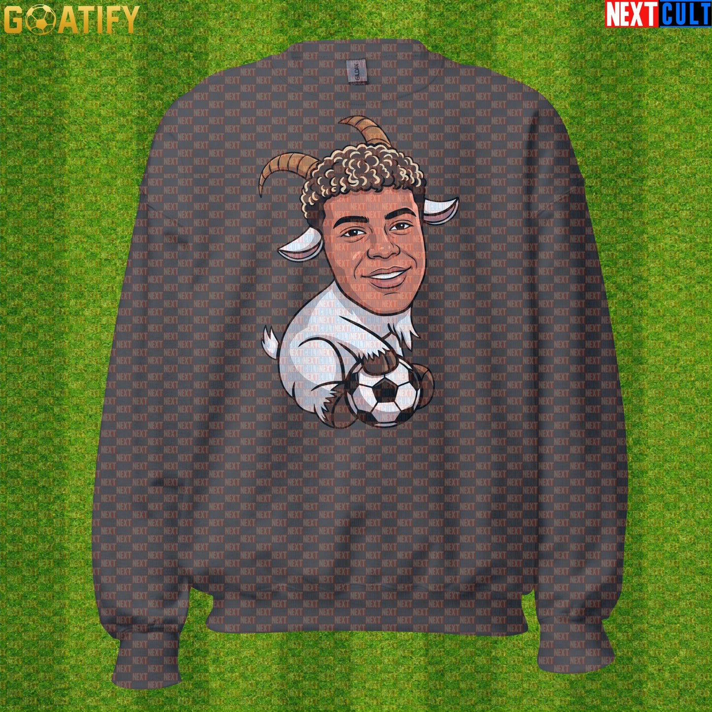 Lamine Yamal Sweatshirt – Young GOAT Football Crewneck Gift for Barcelona Supporters Charcoal Next Cult Brand