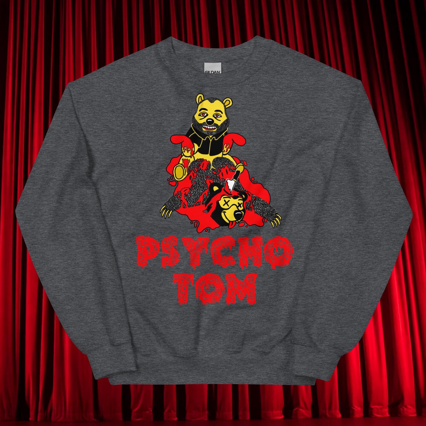 Psycho Tom Segura Sweatshirt, Tom Segura Shirt, YMH Sweatshirt, ymh gift, Your Moms House Gift, 2 Bears 1 Cave Shirt, 2B1C Shirt, 2B1C Gift Dark Heather Sweatshirts 2 Bears 1 Cave Podcasts Stand-up Comedy Tom Segura YMH Next Cult Brand
