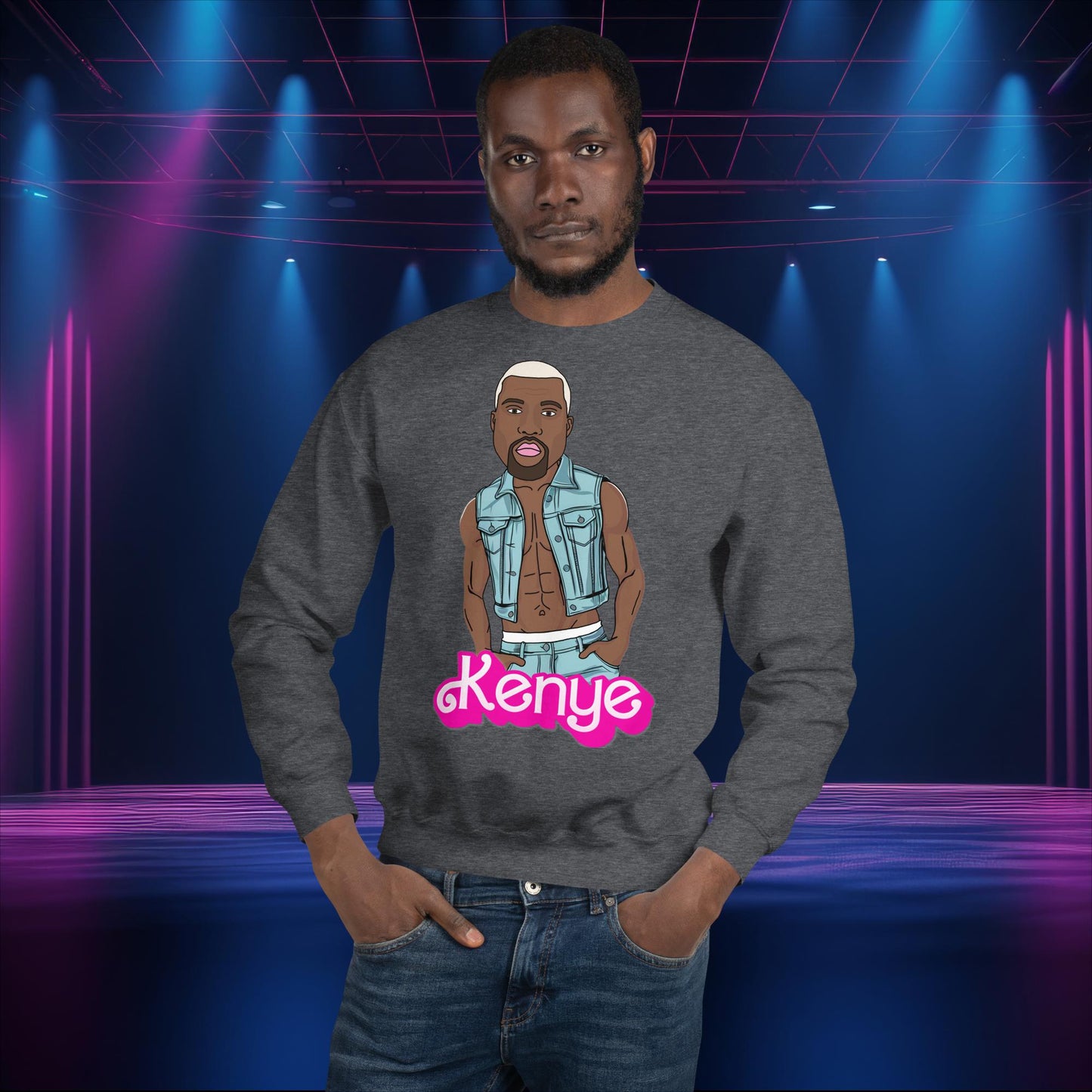 Kanye West Sweatshirt Kanye Jumper Kanye Sweater Barbie Jumper Barbie Sweater Ken Sweater Ken Jumper Hip Hop Sweater Barbie Gift Rap Music Dark Heather Sweatshirts Barbie Kanye West Ken Movies Music Next Cult Brand