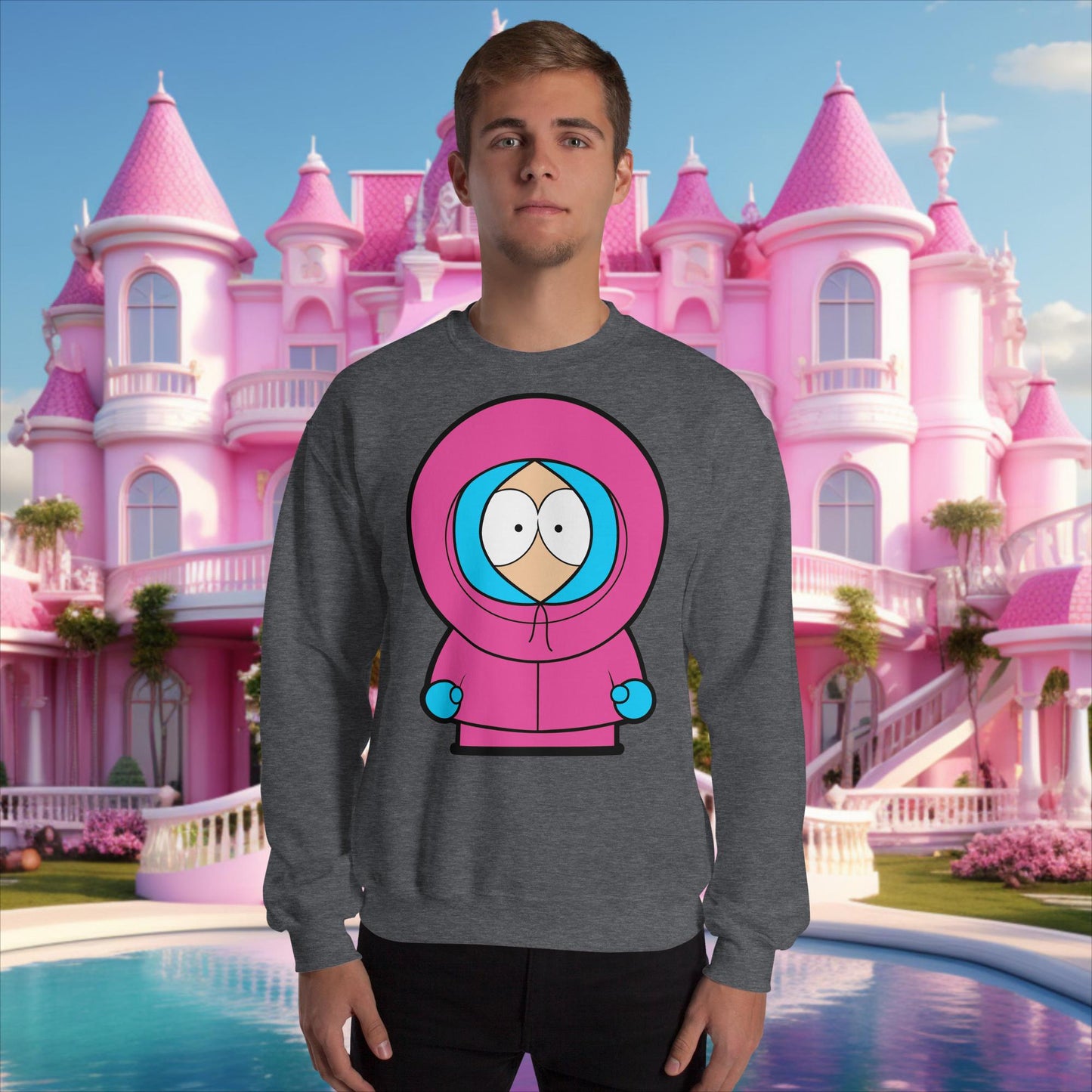 Kenny McCormick Ken Ryan Gosling Barbie South Park Kenny Unisex Sweatshirt Dark Heather Sweatshirts Barbie Ken Kenny Movies South Park TV Shows Next Cult Brand