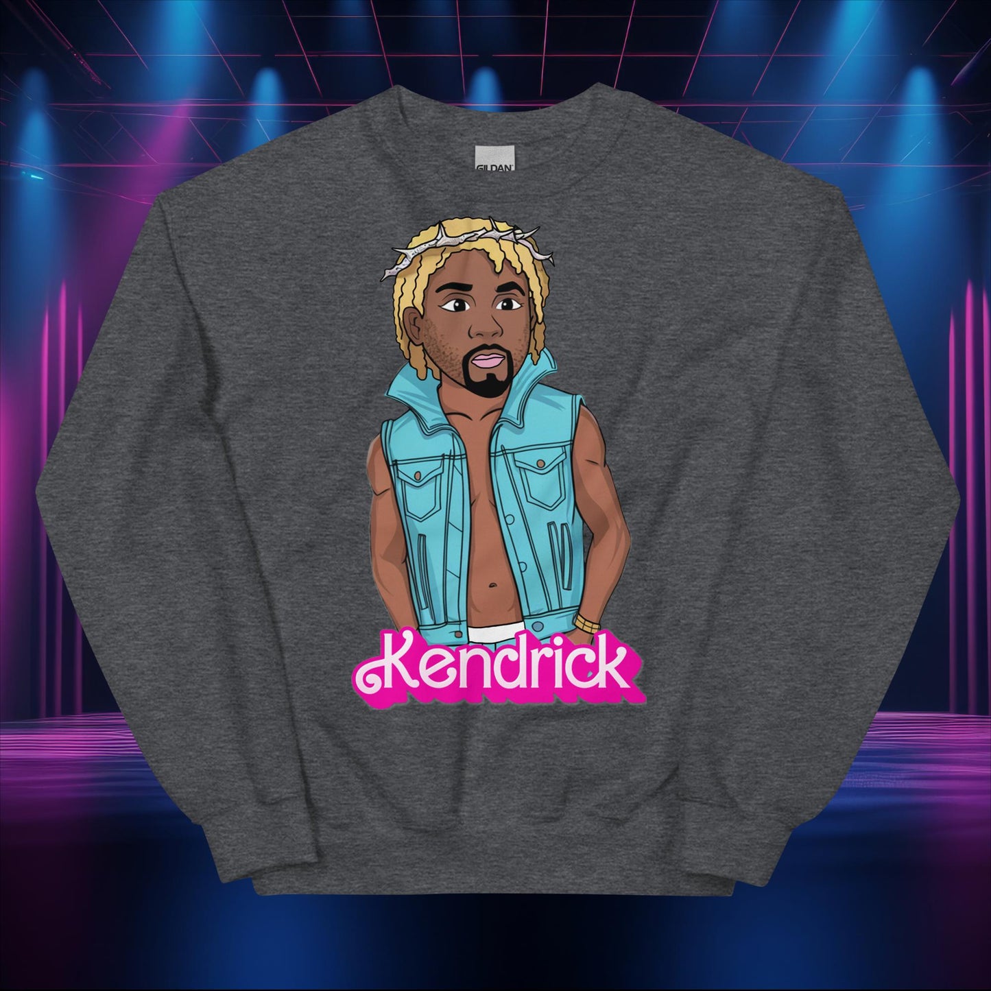 Kendrick Ken Ryan Gosling Barbie Hip Hop Rap Kendrick Lamar Unisex Sweatshirt Dark Heather Sweatshirts Barbie Ken Kendrick Lamar Movies Music Next Cult Brand