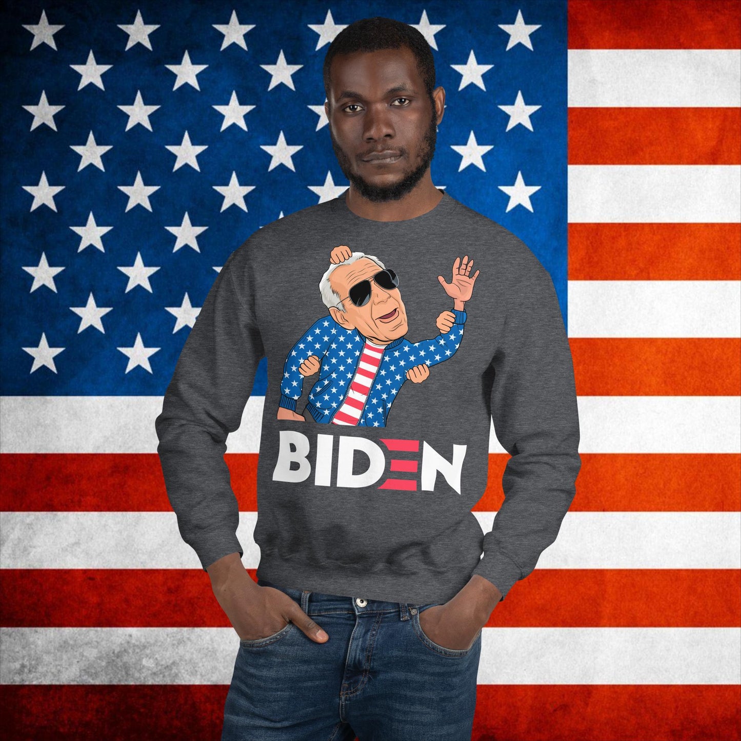 Weekend at Biden's Joe Biden Meme Democrat Republican Trump Gift Biden Gift 90s Vintage Unisex Sweatshirt Dark Heather Sweatshirts Democrats Joe Biden Politics Next Cult Brand