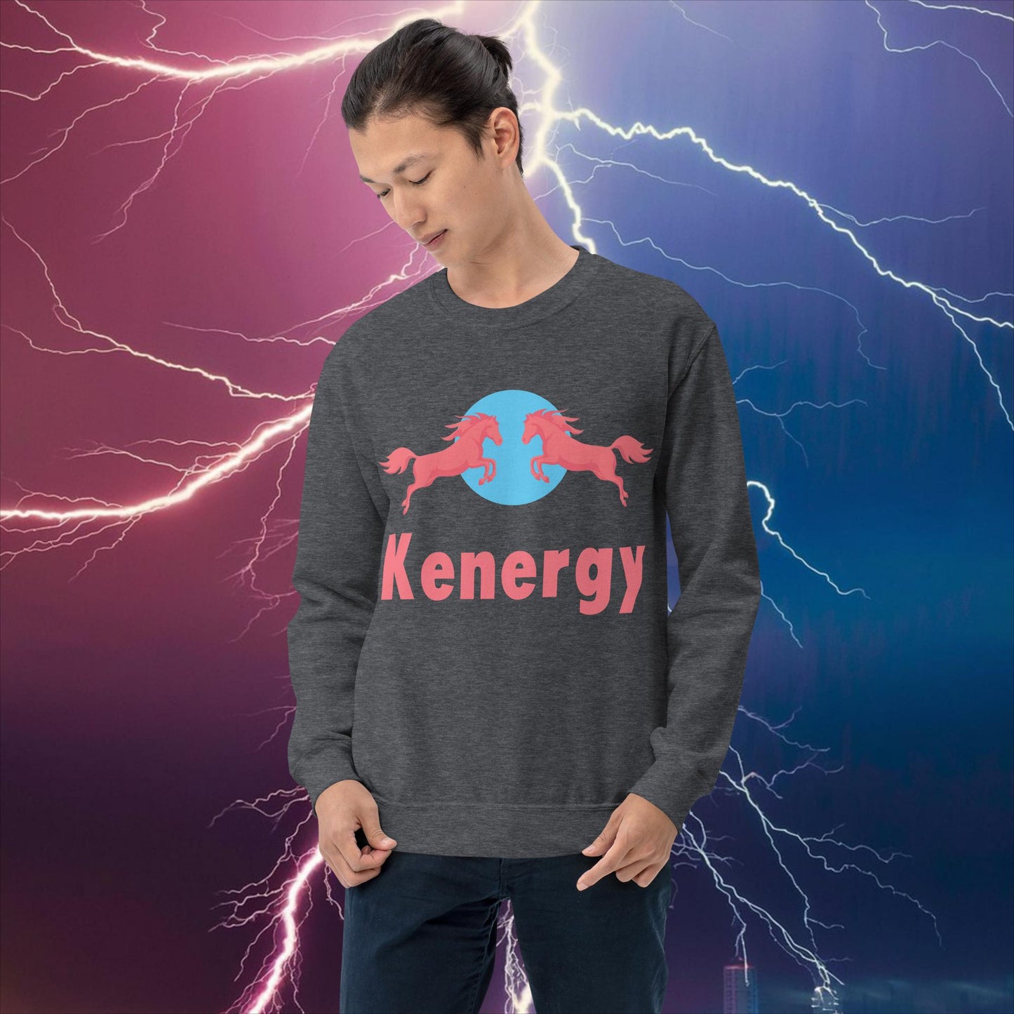 Kenergy Red Bull Ken Barbie Ryan Gosling Kenergy Unisex Sweatshirt Dark Heather Sweatshirts Barbie Ken Kenergy Movies Next Cult Brand