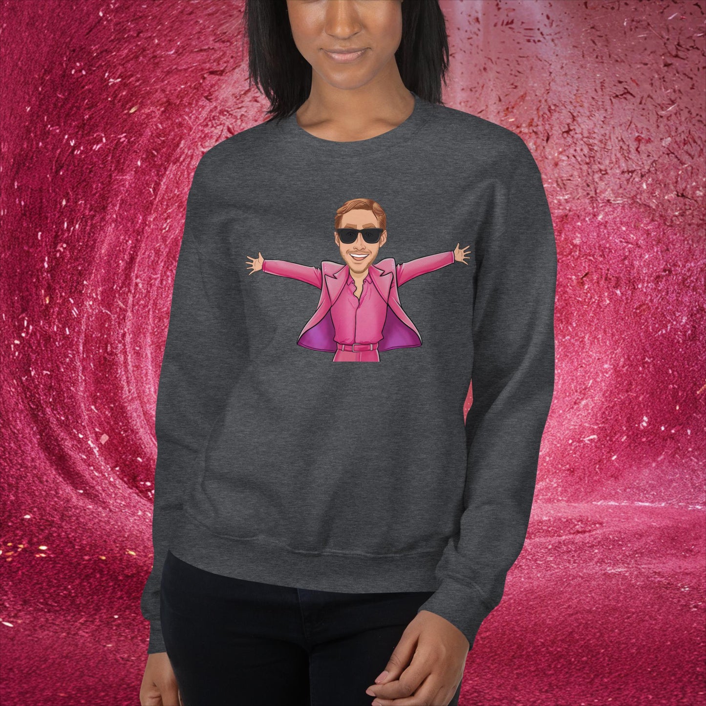 Ken Barbie Ryan Gosling I'm Just Ken Unisex Sweatshirt Dark Heather Sweatshirts Barbie Celebrities Ken Movies Ryan Gosling Next Cult Brand