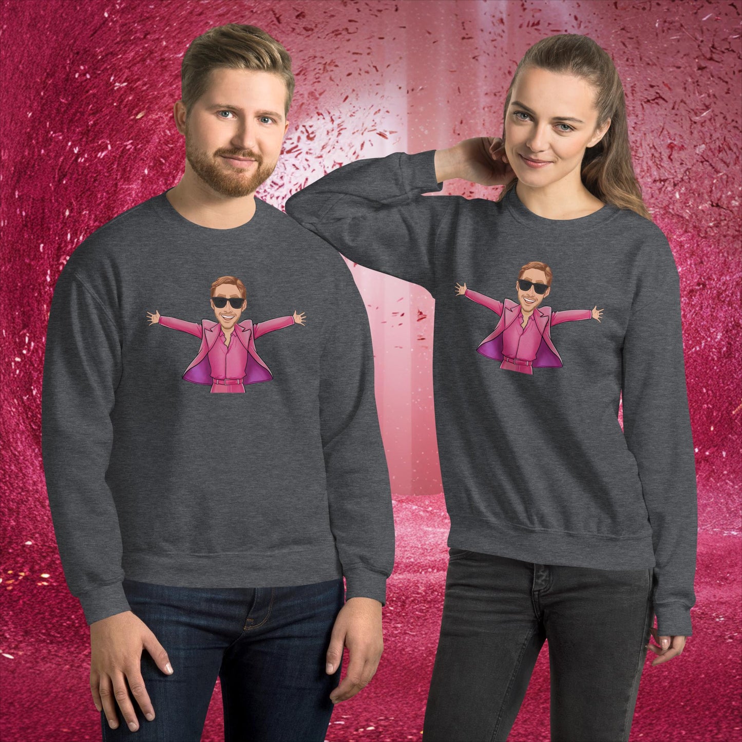 Ken Barbie Ryan Gosling I'm Just Ken Unisex Sweatshirt Dark Heather Sweatshirts Barbie Celebrities Ken Movies Ryan Gosling Next Cult Brand