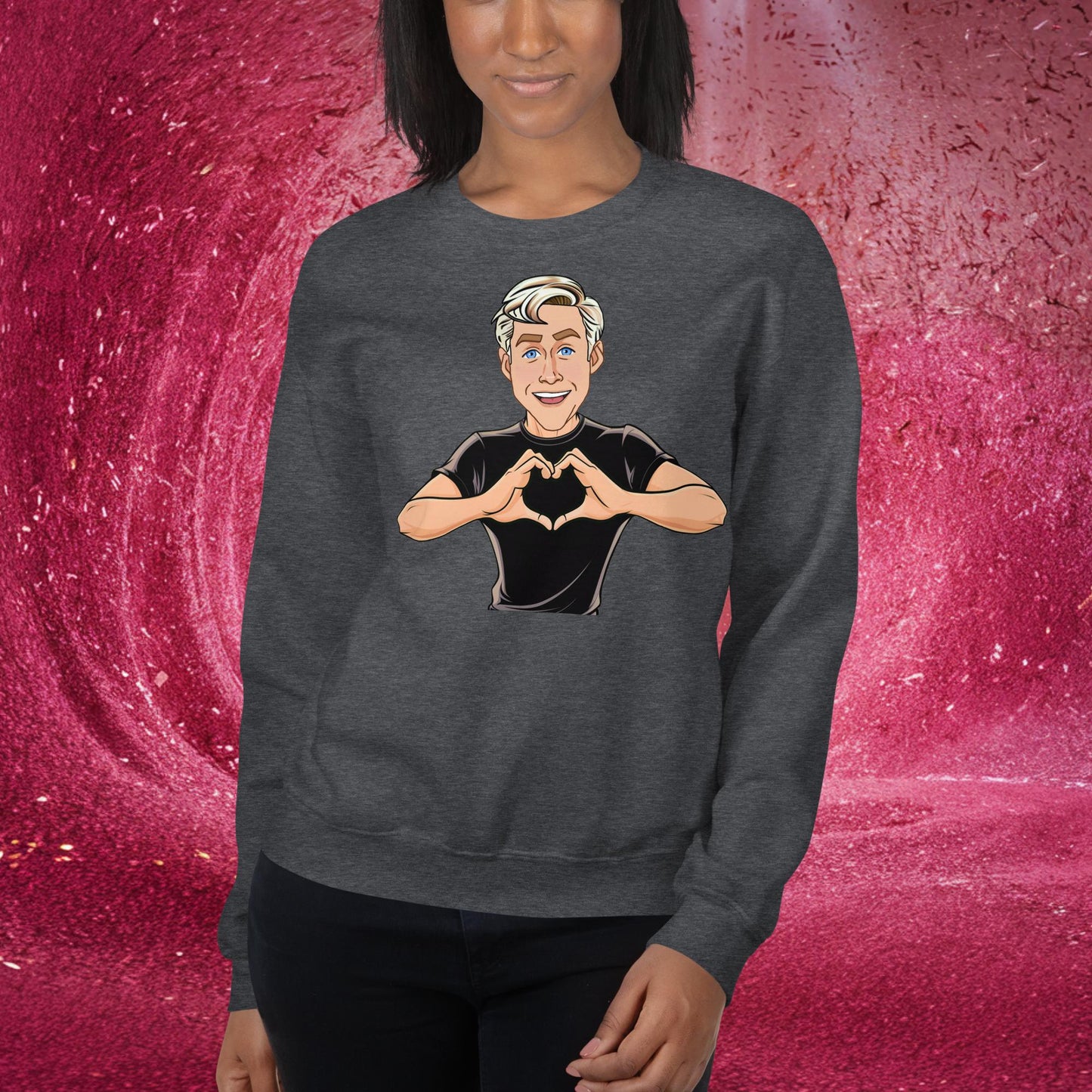 I Love Ryan Gosling Ken Barbie Movie I am Kenough Unisex Sweatshirt Dark Heather Sweatshirts Barbie Celebrities Ken Movies Ryan Gosling Next Cult Brand
