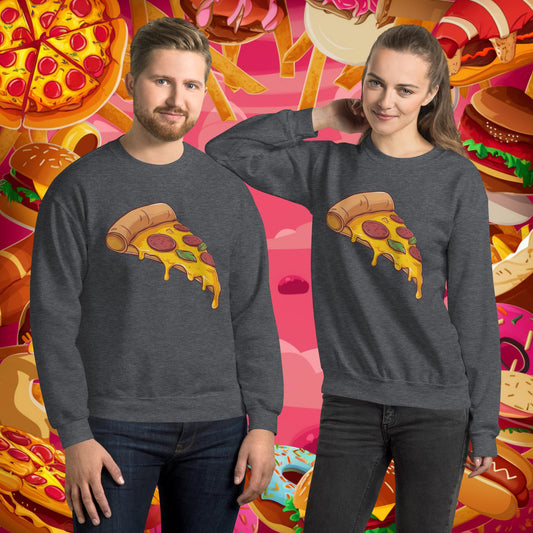 Pizza I Love Pizza Unisex Sweatshirt Dark Heather Sweatshirts Fast Food Pizza Next Cult Brand