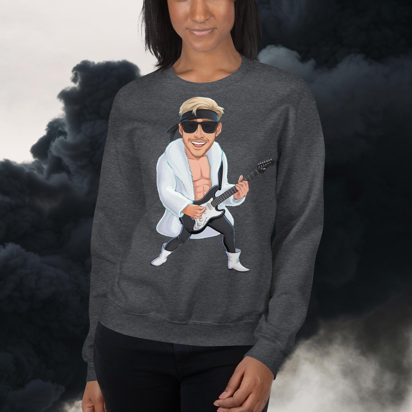 Rockstar Rock Music Unisex Sweatshirt Dark Heather Sweatshirts Barbie Celebrities Ken Movies Music Rock Music Ryan Gosling Next Cult Brand