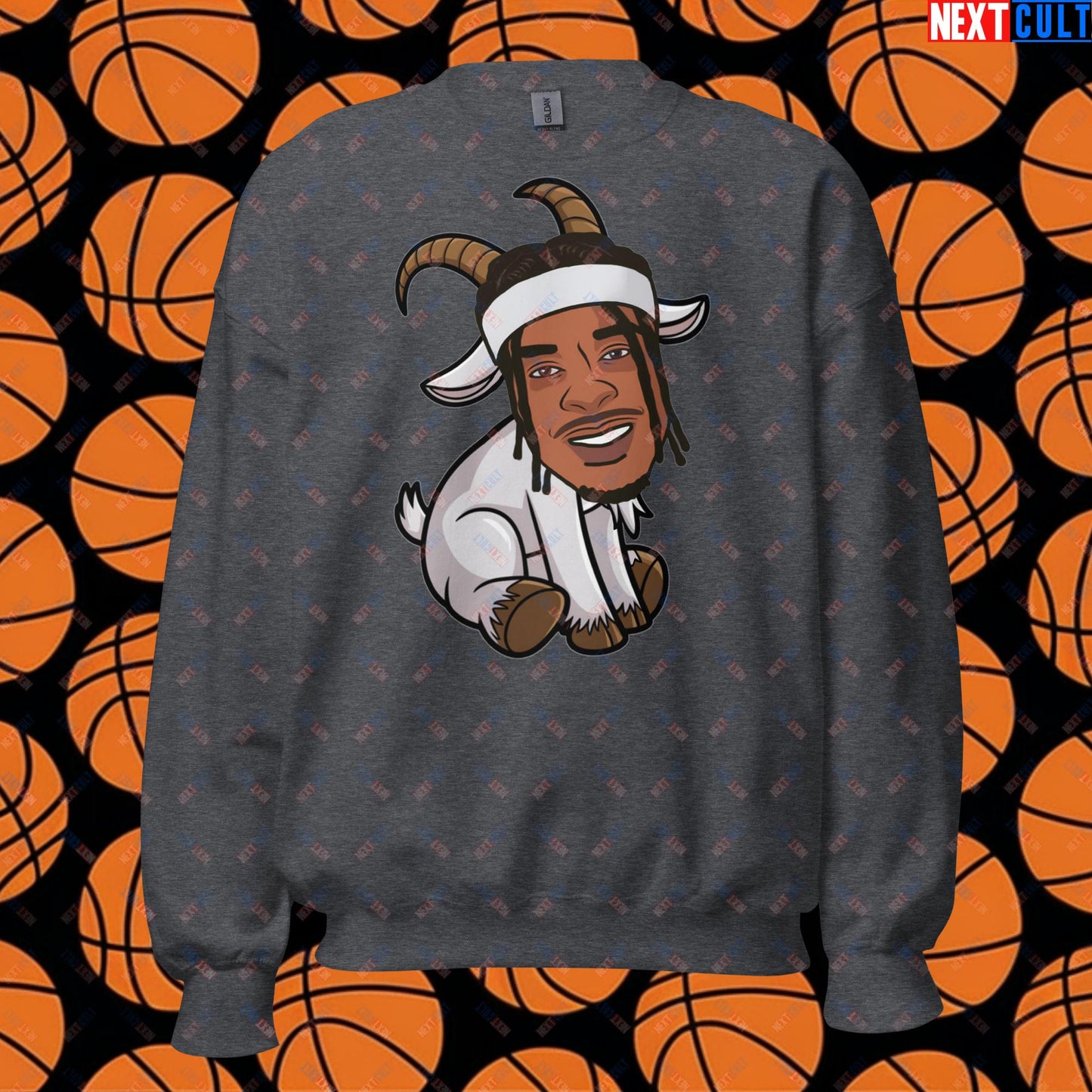 Shai Gilgeous-Alexander G.O.A.T. Sweatshirt - Funny Basketball Meme Jumper - Greatest of All Time Pullover for Basketball Fans - Perfect Gift for Shai Gilgeous-Alexander Fans Unisex Sweatshirt Dark Heather Sweatshirts Basketball G.O.A.T. NBA Oklahoma City Thunder Shai Gilgeous-Alexander Next Cult Brand