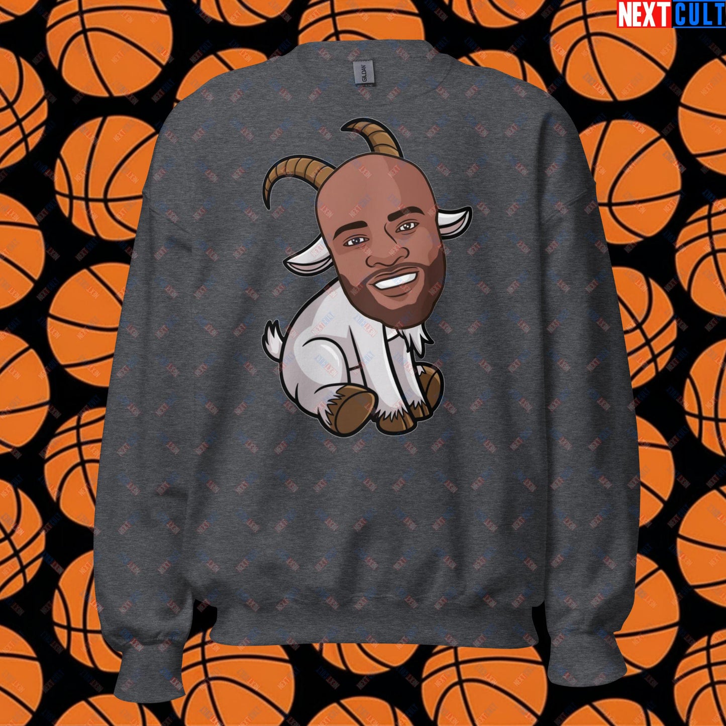 Vince Carter G.O.A.T. Sweatshirt - Greatest of All Time Basketball Meme Jumper - Funny Vince Carter Cartoon Pullover for Basketball Fans - Perfect Gift for GOAT Lovers Unisex Sweatshirt Dark Heather Sweatshirts Basketball G.O.A.T. NBA Toronto Raptors Vince Carter Next Cult Brand