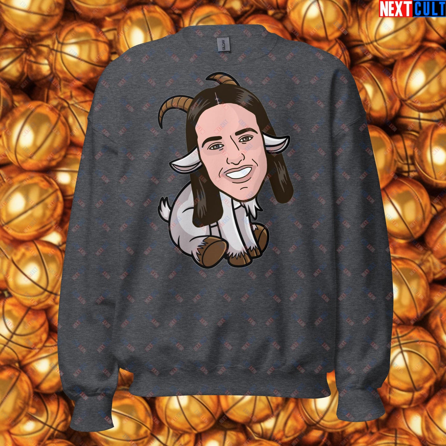 Caitlin Clark G.O.A.T. Sweatshirt - Greatest of All Time Basketball Jumper - Indiana Fever & WNBA Fan Pullover - Funny Women's Basketball Meme Sweater Unisex Sweatshirt Dark Heather Sweatshirts Basketball Caitlin Clark G.O.A.T. Indiana Fever WNBA Next Cult Brand