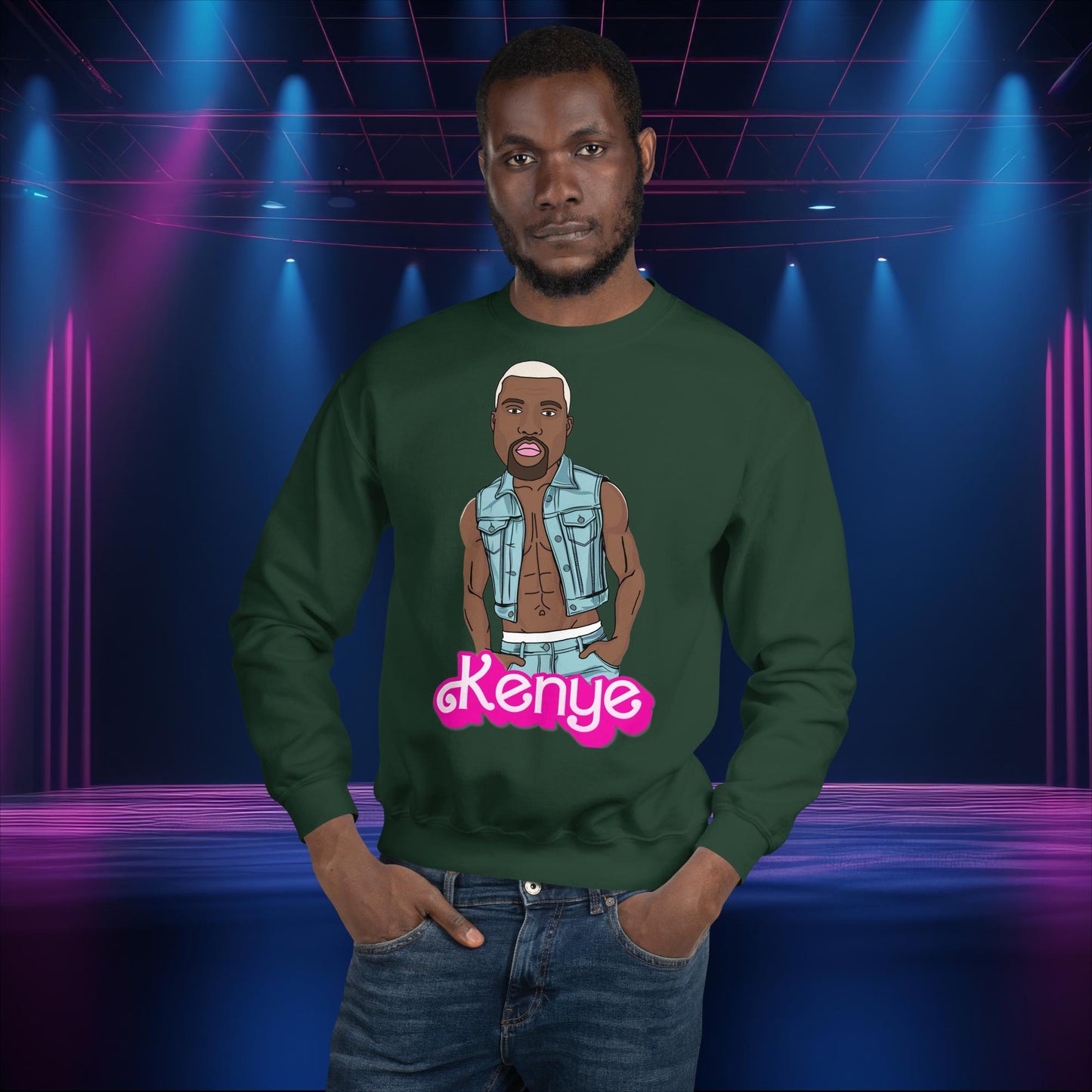 Kanye West Sweatshirt Kanye Jumper Kanye Sweater Barbie Jumper Barbie Sweater Ken Sweater Ken Jumper Hip Hop Sweater Barbie Gift Rap Music Forest Green Sweatshirts Barbie Kanye West Ken Movies Music Next Cult Brand