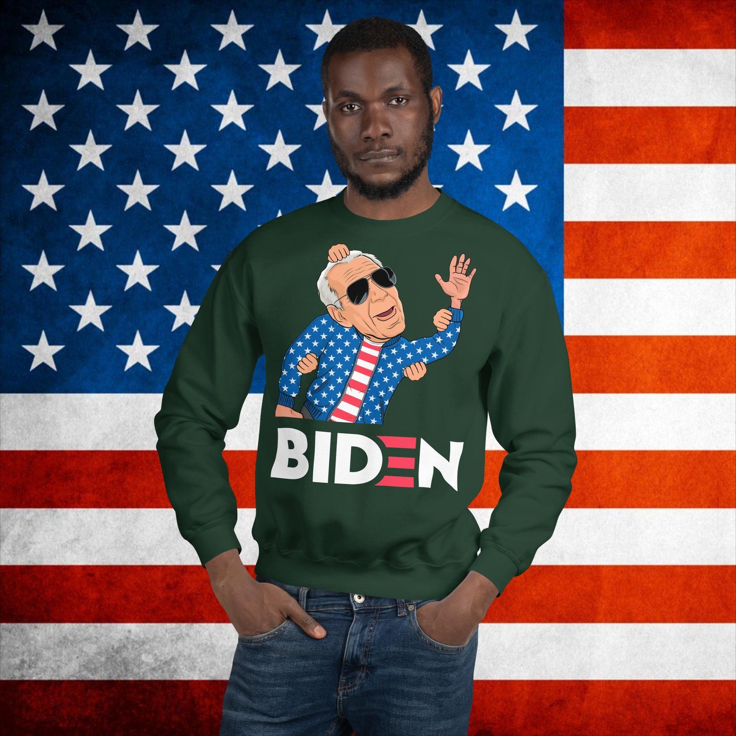 Weekend at Biden's Joe Biden Meme Democrat Republican Trump Gift Biden Gift 90s Vintage Unisex Sweatshirt Forest Green Sweatshirts Democrats Joe Biden Politics Next Cult Brand