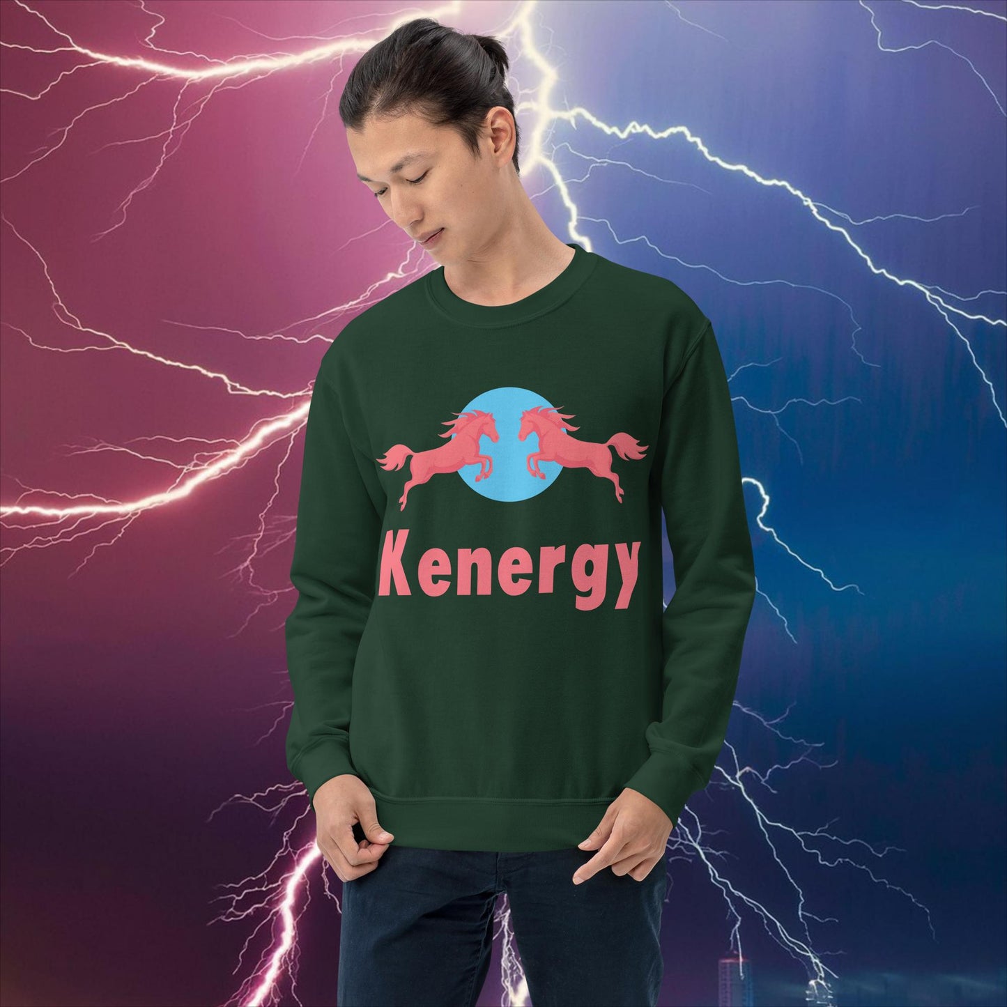 Kenergy Red Bull Ken Barbie Ryan Gosling Kenergy Unisex Sweatshirt Forest Green Sweatshirts Barbie Ken Kenergy Movies Next Cult Brand