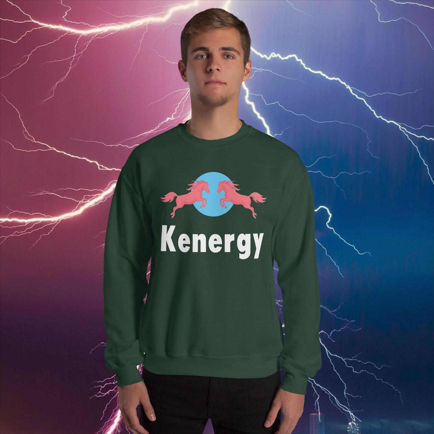 Kenergy Red Bull Ken Barbie Ryan Gosling Kenergy Unisex Sweatshirt Forest Green Sweatshirts Barbie Ken Kenergy Movies Next Cult Brand