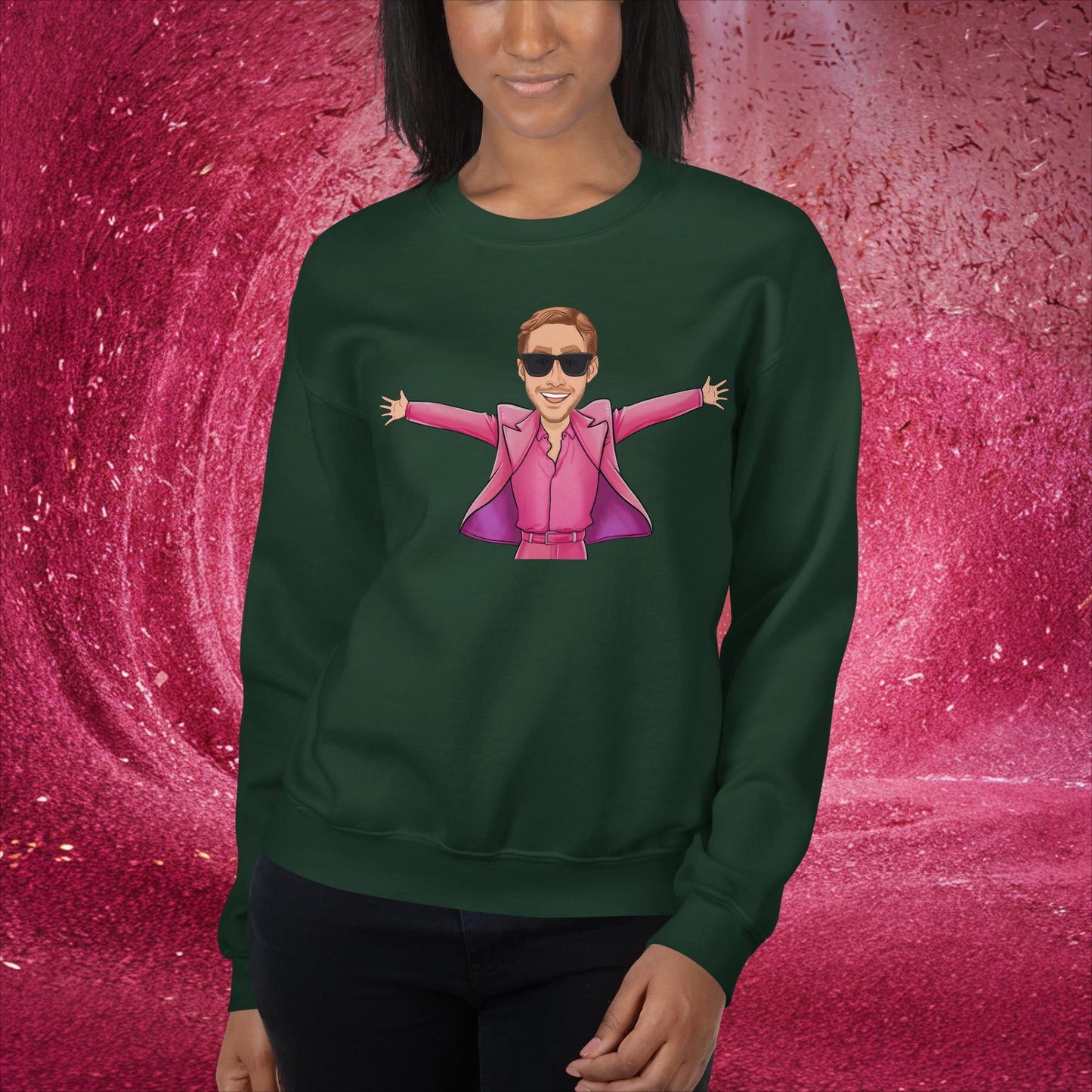 Ken Barbie Ryan Gosling I'm Just Ken Unisex Sweatshirt Forest Green Sweatshirts Barbie Celebrities Ken Movies Ryan Gosling Next Cult Brand