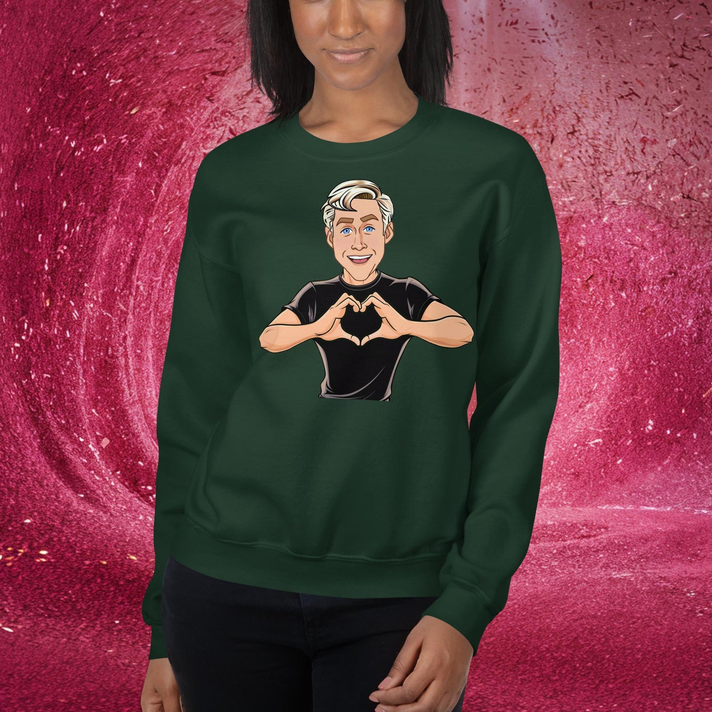 I Love Ryan Gosling Ken Barbie Movie I am Kenough Unisex Sweatshirt Forest Green Sweatshirts Barbie Celebrities Ken Movies Ryan Gosling Next Cult Brand