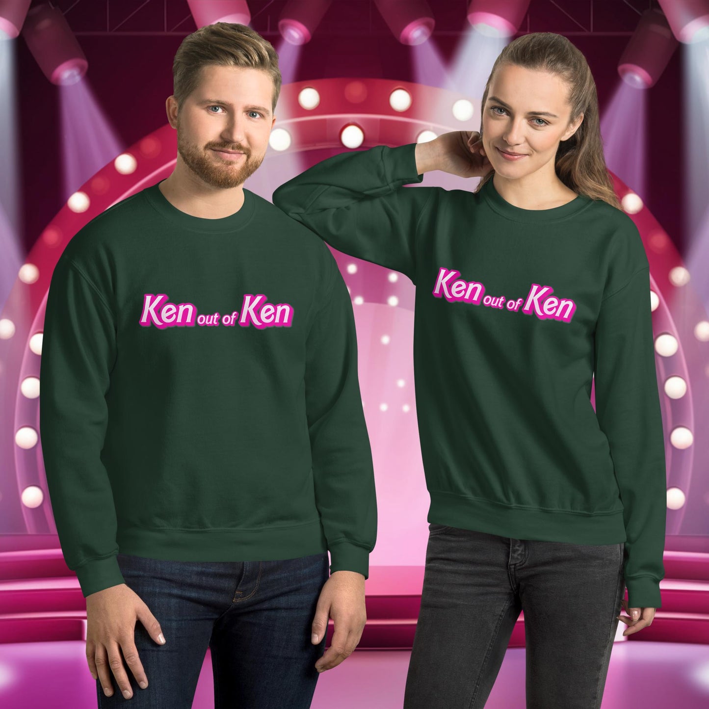 Ken out of Ken Barbie Movie Unisex Sweatshirt Forest Green Sweatshirts Barbie Ken Movies Next Cult Brand