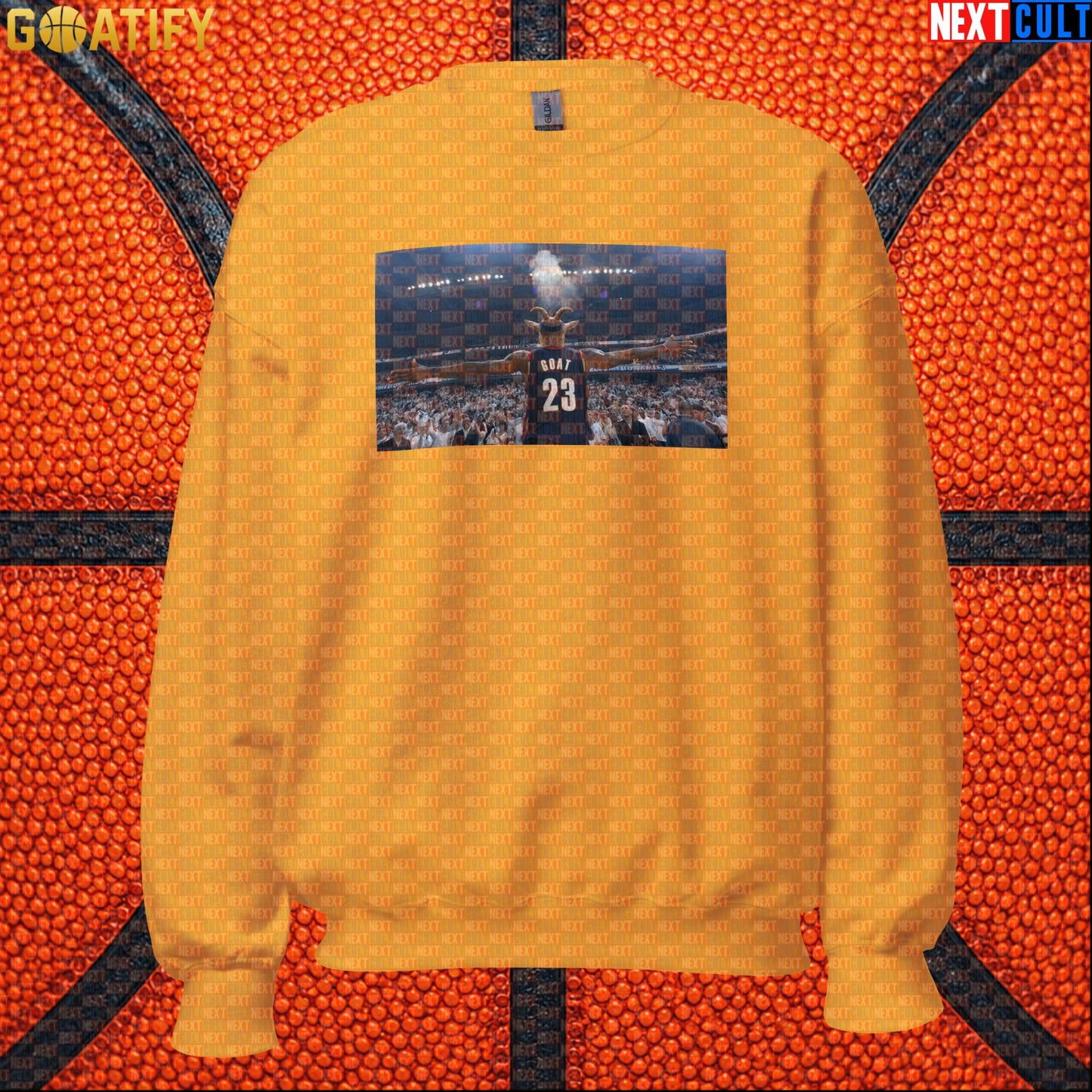LeBron James Sweatshirt – Cleveland Chalk Toss Crewneck Gift for Cavaliers and NBA Fans Gold Sweatshirts Next Cult Brand