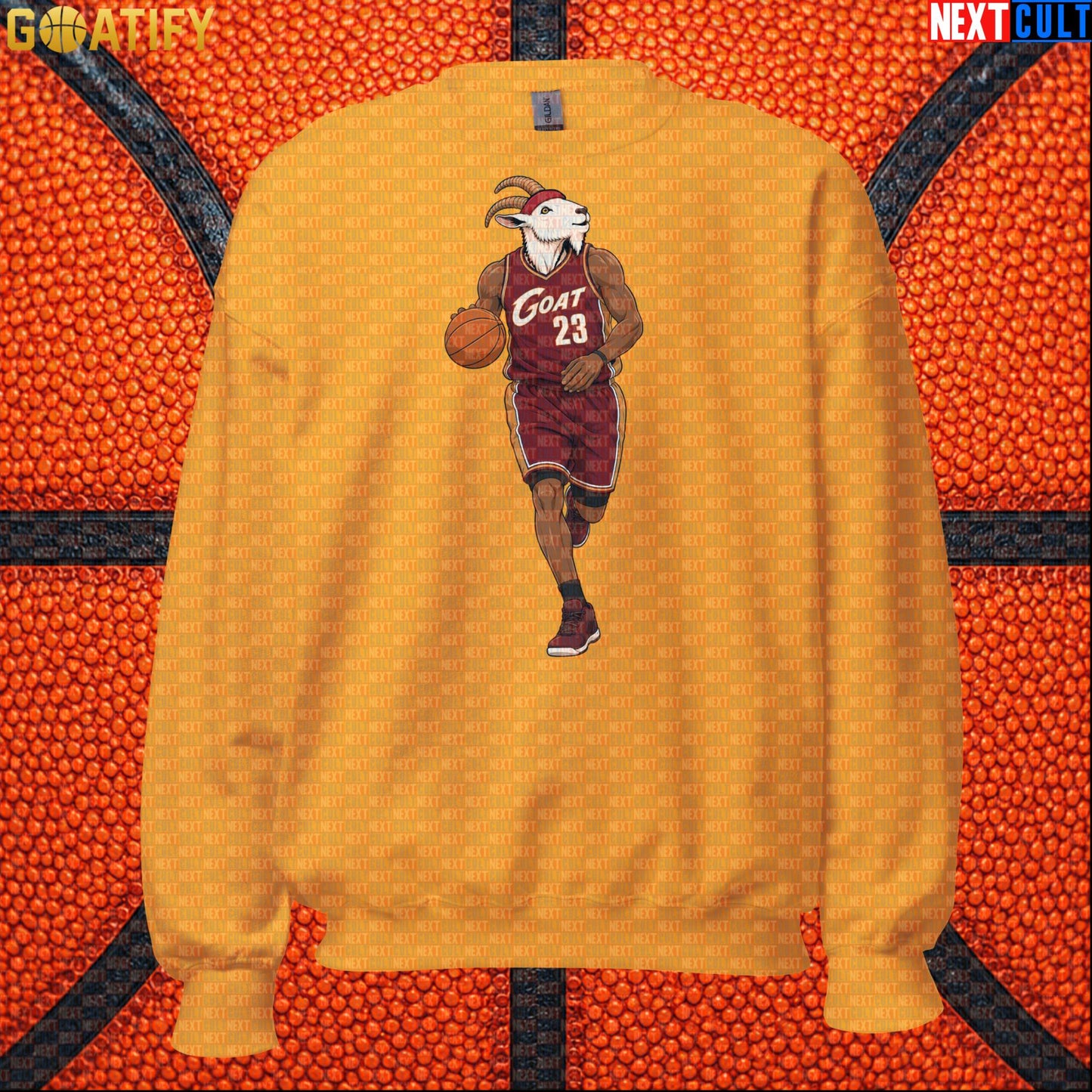 LeBron James Sweatshirt – Cleveland GOAT Crewneck Gift for Cavaliers Basketball Fans Gold Sweatshirts Next Cult Brand