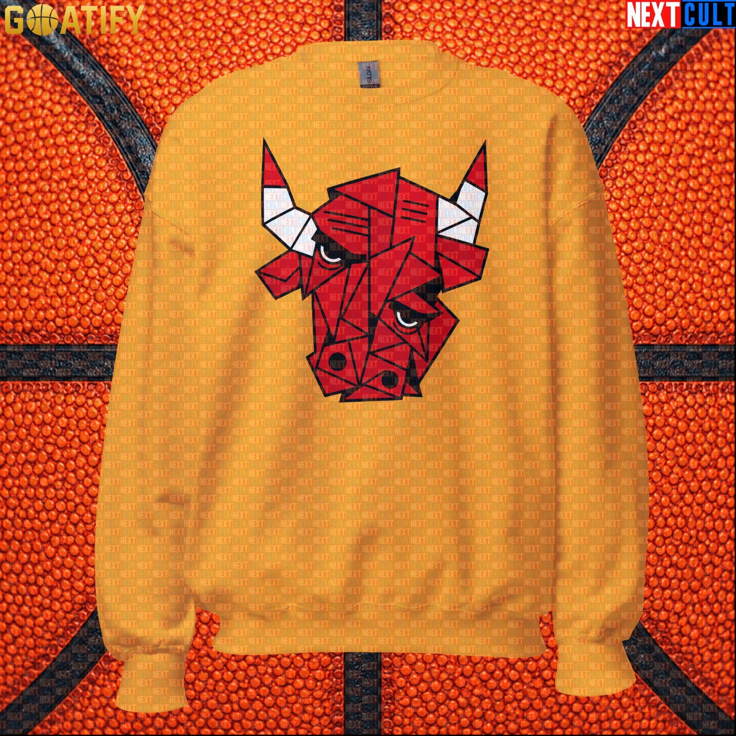 Chicago Bulls Meme Sweatshirt – Picasso Bulls Cubism Art Crewneck for Basketball Fans Gold Sweatshirts Next Cult Brand