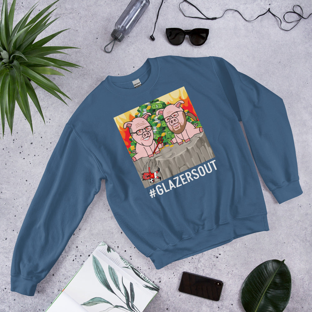 Glazers Out Manchester United Unisex Sweatshirt, White Letters, #GlazersOut Next Cult Brand Football, GlazersOut, Manchester United