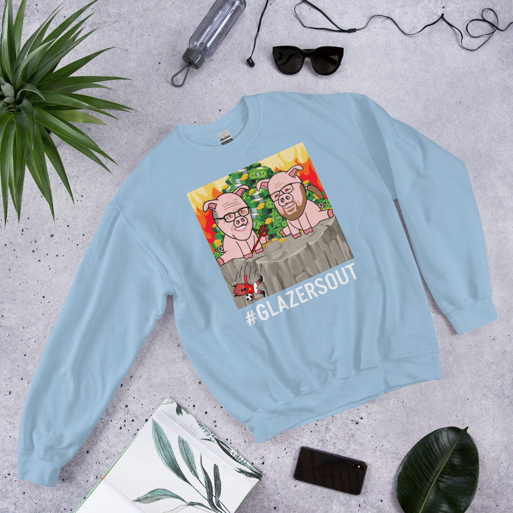Glazers Out Manchester United Unisex Sweatshirt, White Letters, #GlazersOut Next Cult Brand Football, GlazersOut, Manchester United