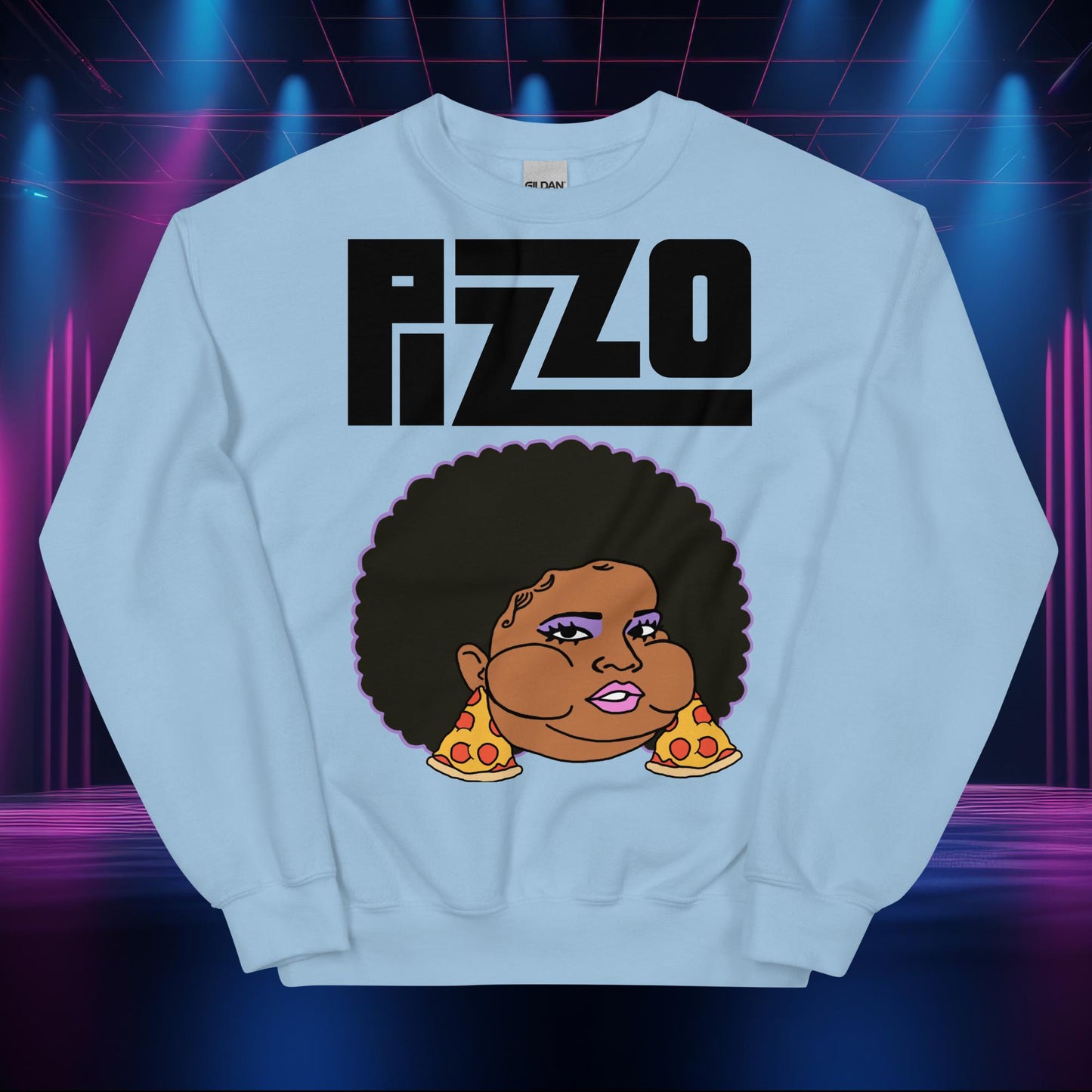 Pizzo Lizzo Pizza Lizzo Merch Lizzo Gift Body Positivity Body empowerment Lizzo Unisex Sweatshirt Light Blue Sweatshirts Lizzo Music Next Cult Brand