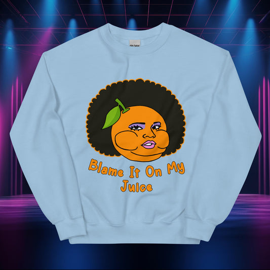 Blame It On My Juice Lizzo Special Tour Lizzo Merch Lizzo Gift Lizzo Song Lyrics Lizzo Unisex Sweatshirt Light Blue Sweatshirts Lizzo Music Next Cult Brand