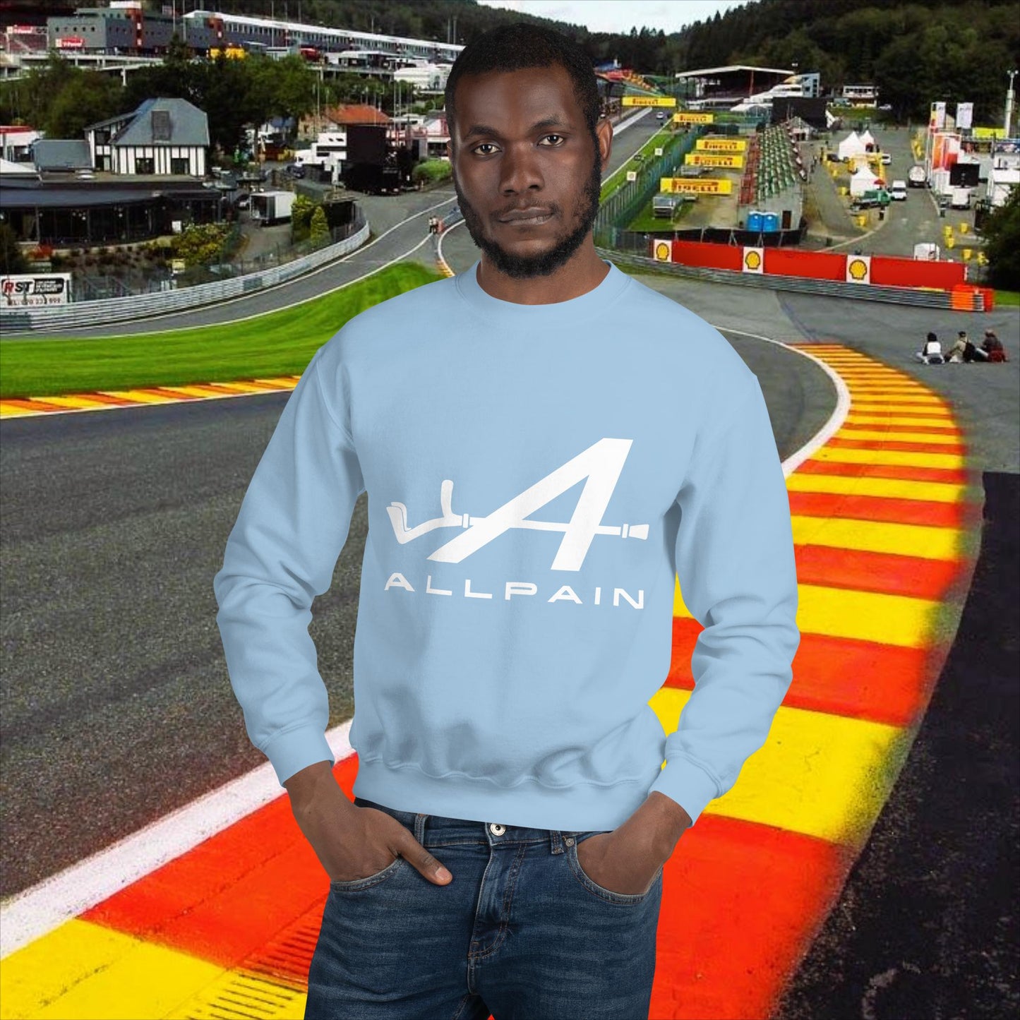 Allpain Alpine F1 Formula 1 Pierre Gasly Esteban Ocon Alpine Unisex Sweatshirt Light Blue Sweatshirts Alpine F1 Next Cult Brand